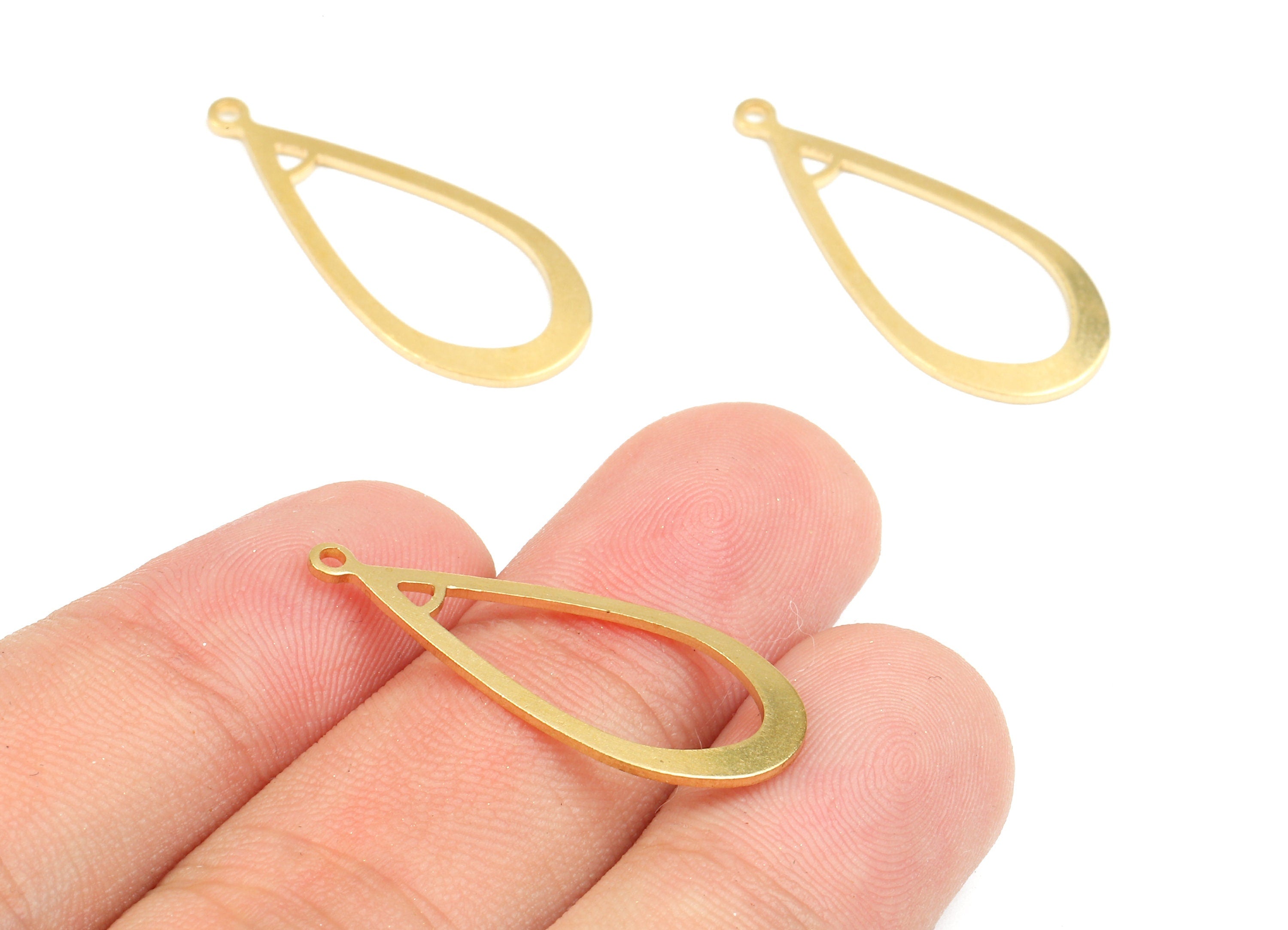 Brass Drop Charms - Raw Brass Drop Earrings and Pendant - Earring Findings - Jewelry Supplies - 29.97x12.97x1.1mm - PP2539 - DOMEDBAZAAR