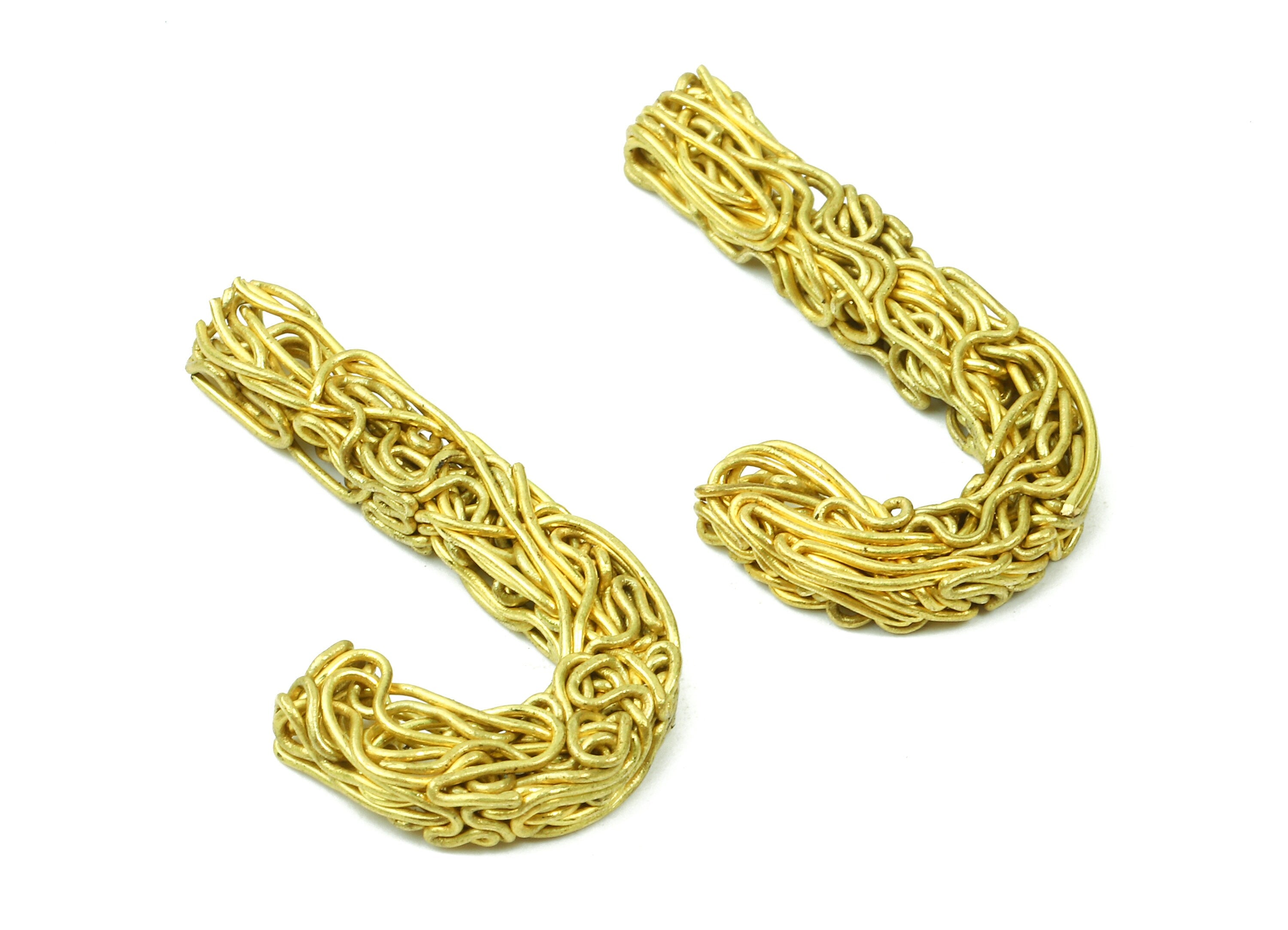 Brass J letter Pendant - Raw Brass Hammered Wire Letter J Alphabets Charms  - Jewelry Supplies - 28.38x15.98x3.35mm - PP2928 - DOMEDBAZAAR