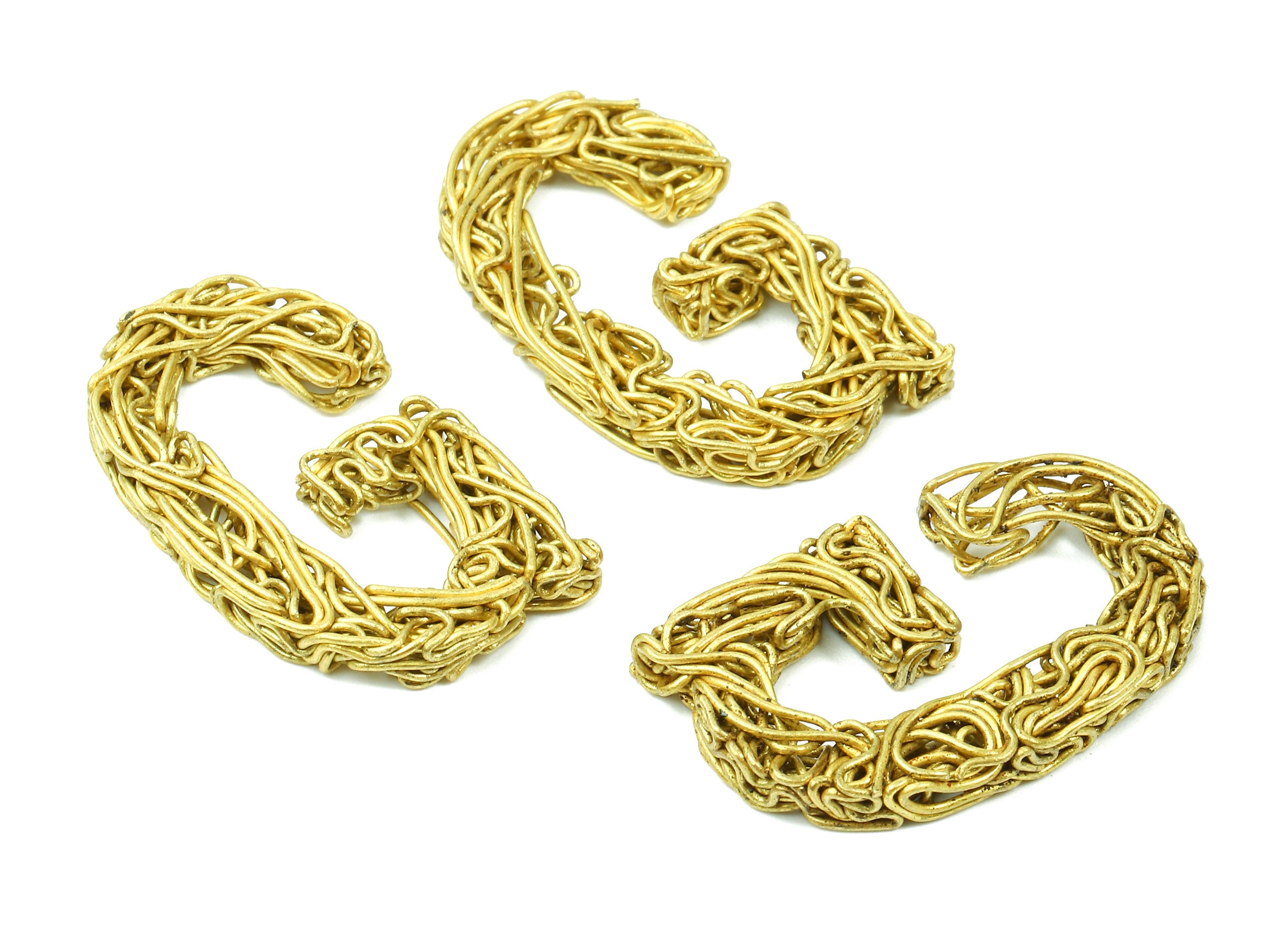 Brass G letter Pendant - Raw Brass Hammered Wire Letter G Alphabets Charms  - Jewelry Supplies - 28.1x16.77x3.22mm - PP2925 - DOMEDBAZAAR