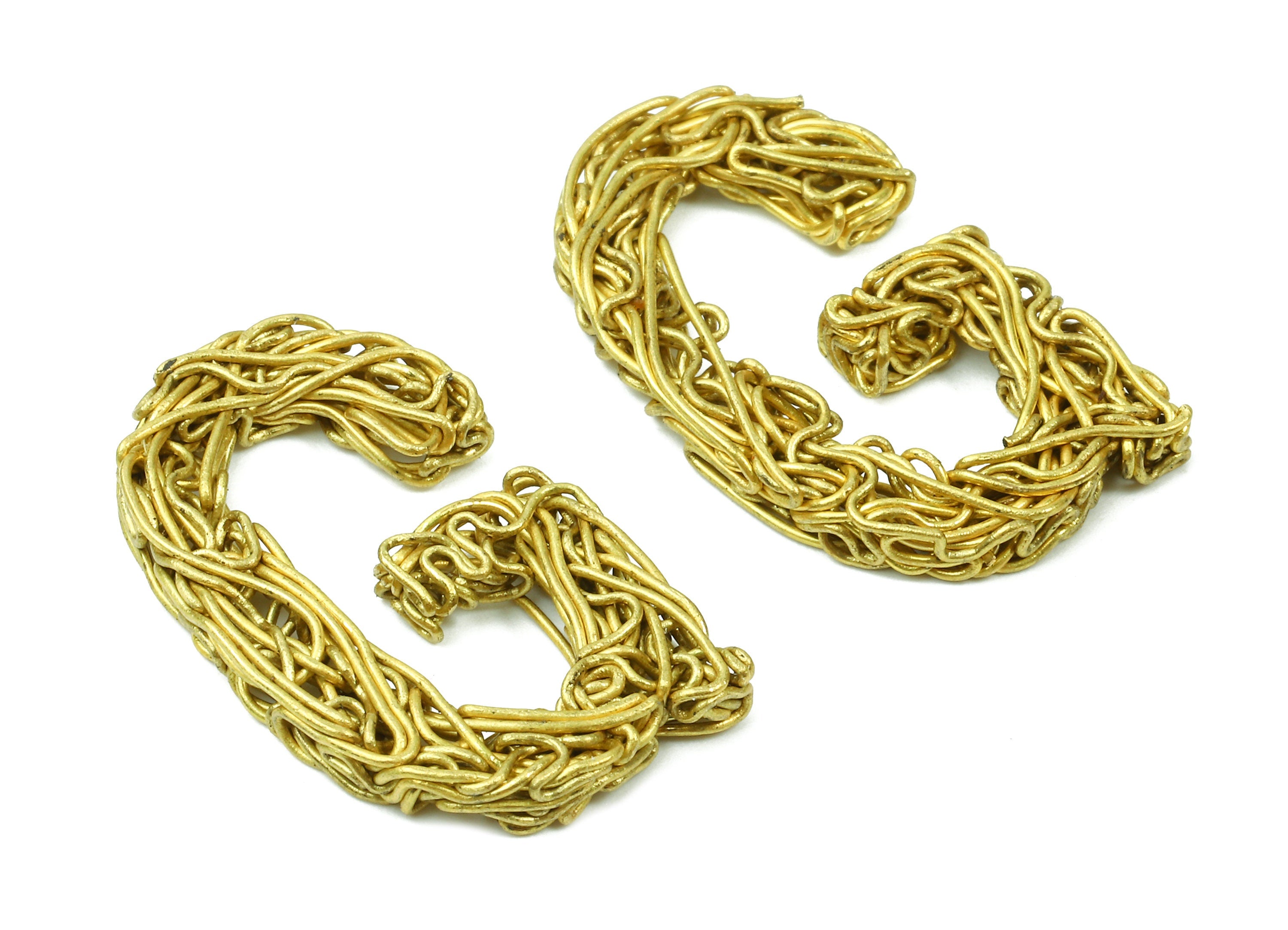 Brass G letter Pendant - Raw Brass Hammered Wire Letter G Alphabets Charms  - Jewelry Supplies - 28.1x16.77x3.22mm - PP2925 - DOMEDBAZAAR