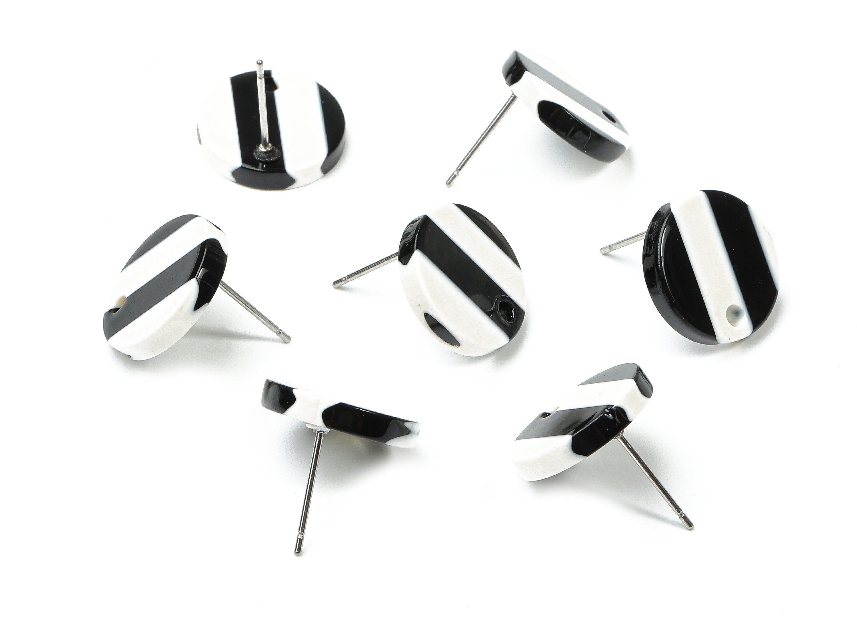 Acetate Round Earring Post - Acetate Round Earring Stud - Earring Stud Findings - Color Code: A64 - 14.6x14.6x2.28mm - AC1385-A64 - DOMEDBAZAAR