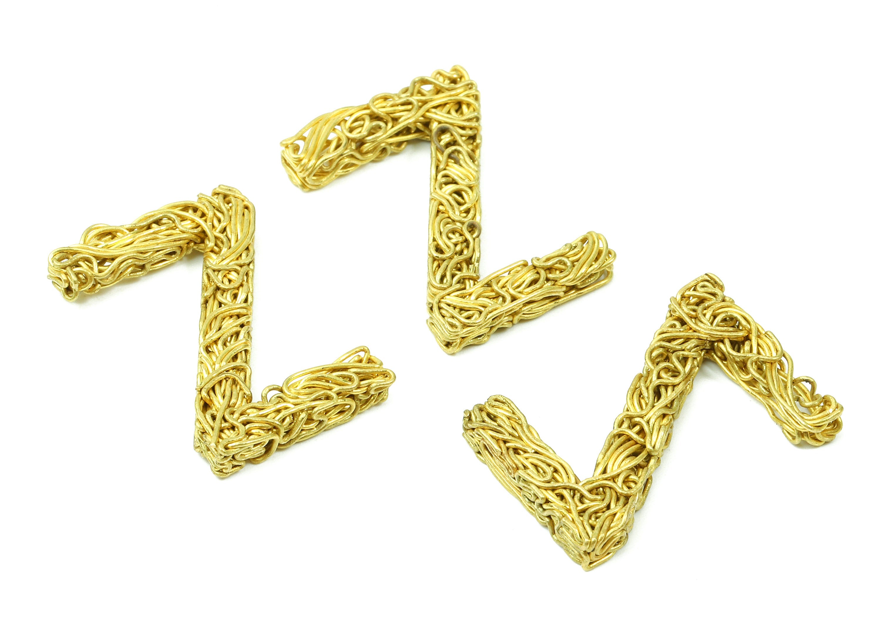 Brass Z letter Pendant - Raw Brass Hammered Wire Letter Z Alphabets Charms - Jewelry Supplies - 28x18.39x3.62mm - PP2944 - DOMEDBAZAAR