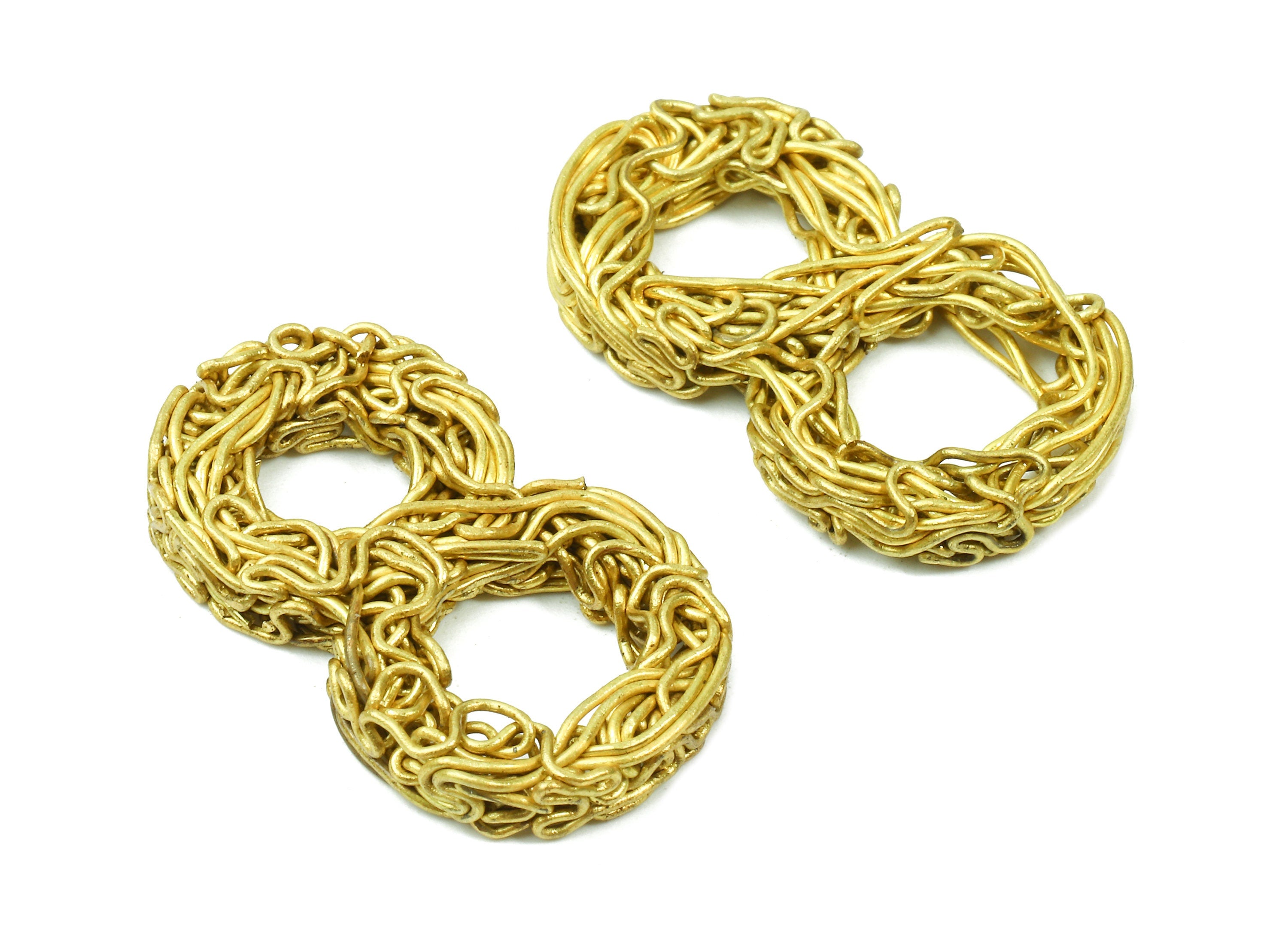 Brass 8 Number Pendant - Raw Brass Hammered Wires 8 Number Charms - Jewelry Supplies - 26.57x16.13x3.48mm - PP2917 - DOMEDBAZAAR