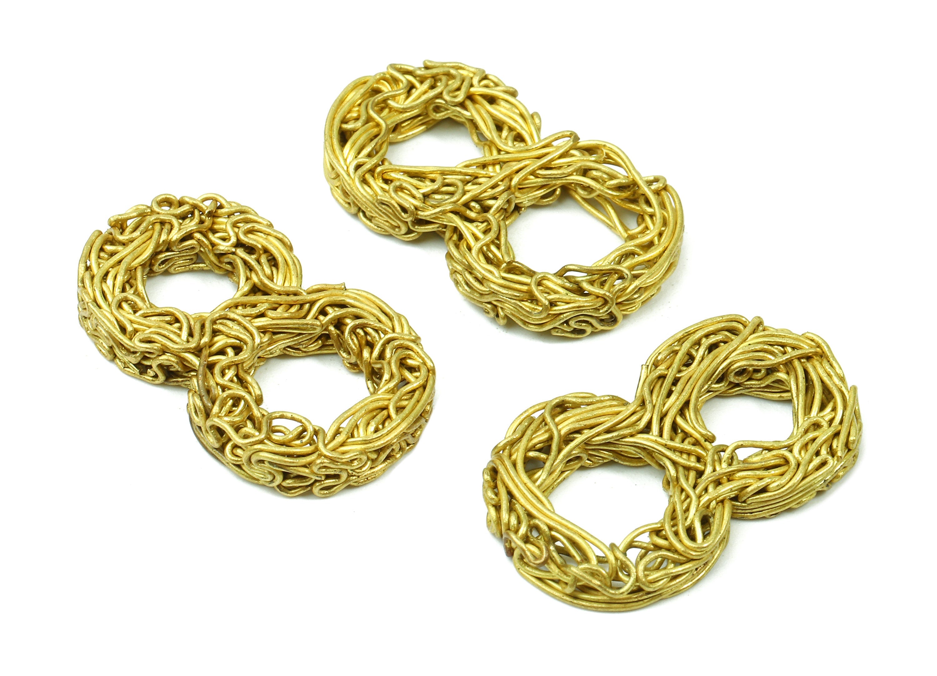 Brass 8 Number Pendant - Raw Brass Hammered Wires 8 Number Charms - Jewelry Supplies - 26.57x16.13x3.48mm - PP2917 - DOMEDBAZAAR