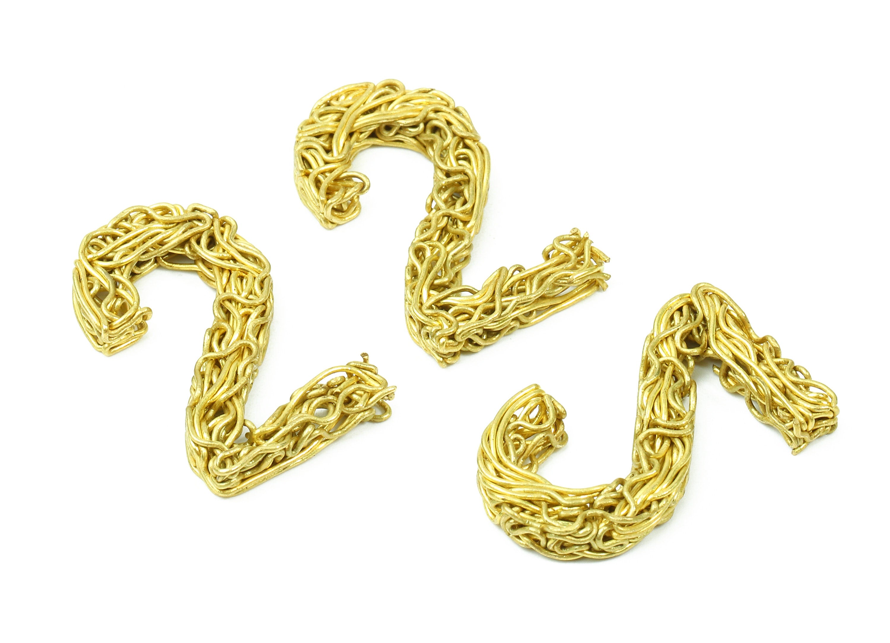 Brass 2 Number Pendant - Raw Brass Hammered Wires 2 Number Charms - Jewelry Supplies - 26.38x15.63x3.35mm - PP2911 - DOMEDBAZAAR