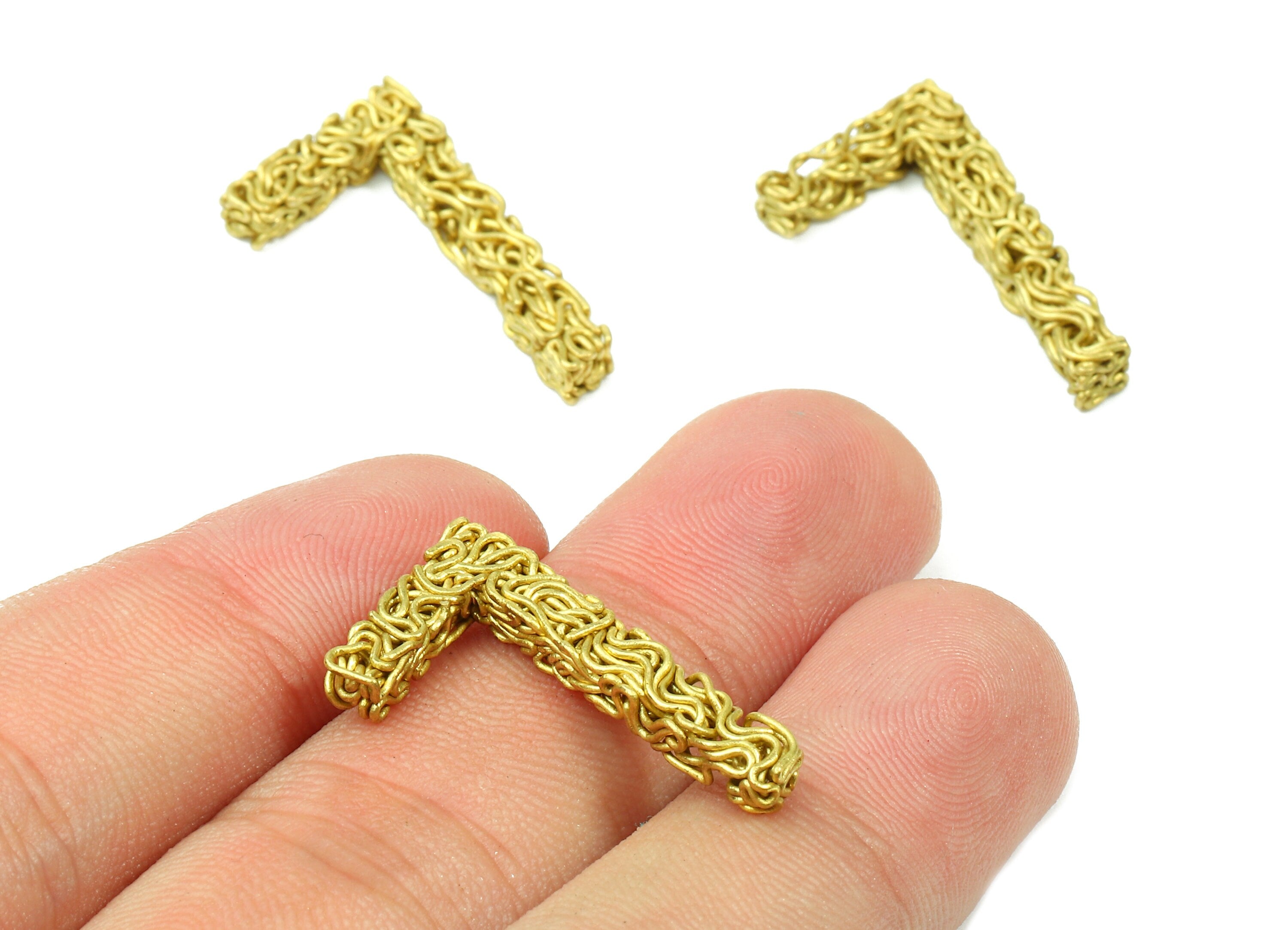 Brass 7 Number Pendant - Raw Brass Hammered Wires 7 Number Charms - Jewelry Supplies - 26.84x14.93x3.43mm - PP2916 - DOMEDBAZAAR