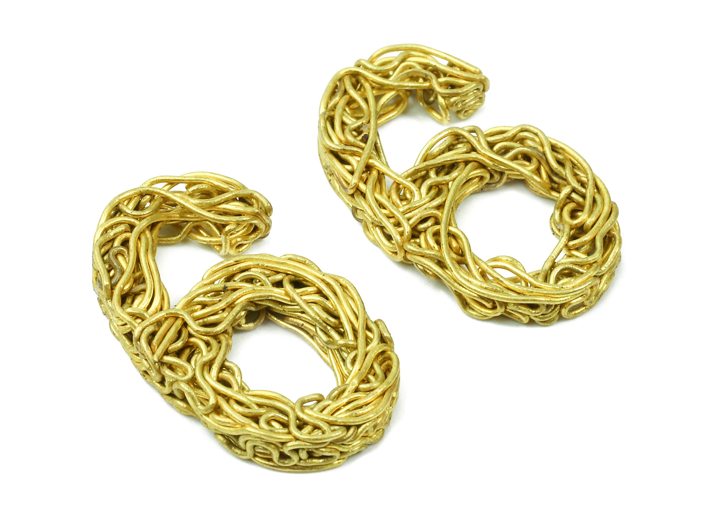 Brass 6 Number Pendant - Raw Brass Hammered Wires 6 Number Charms - Jewelry Supplies - 25.21x14.7x3.38mm - PP2915 - DOMEDBAZAAR