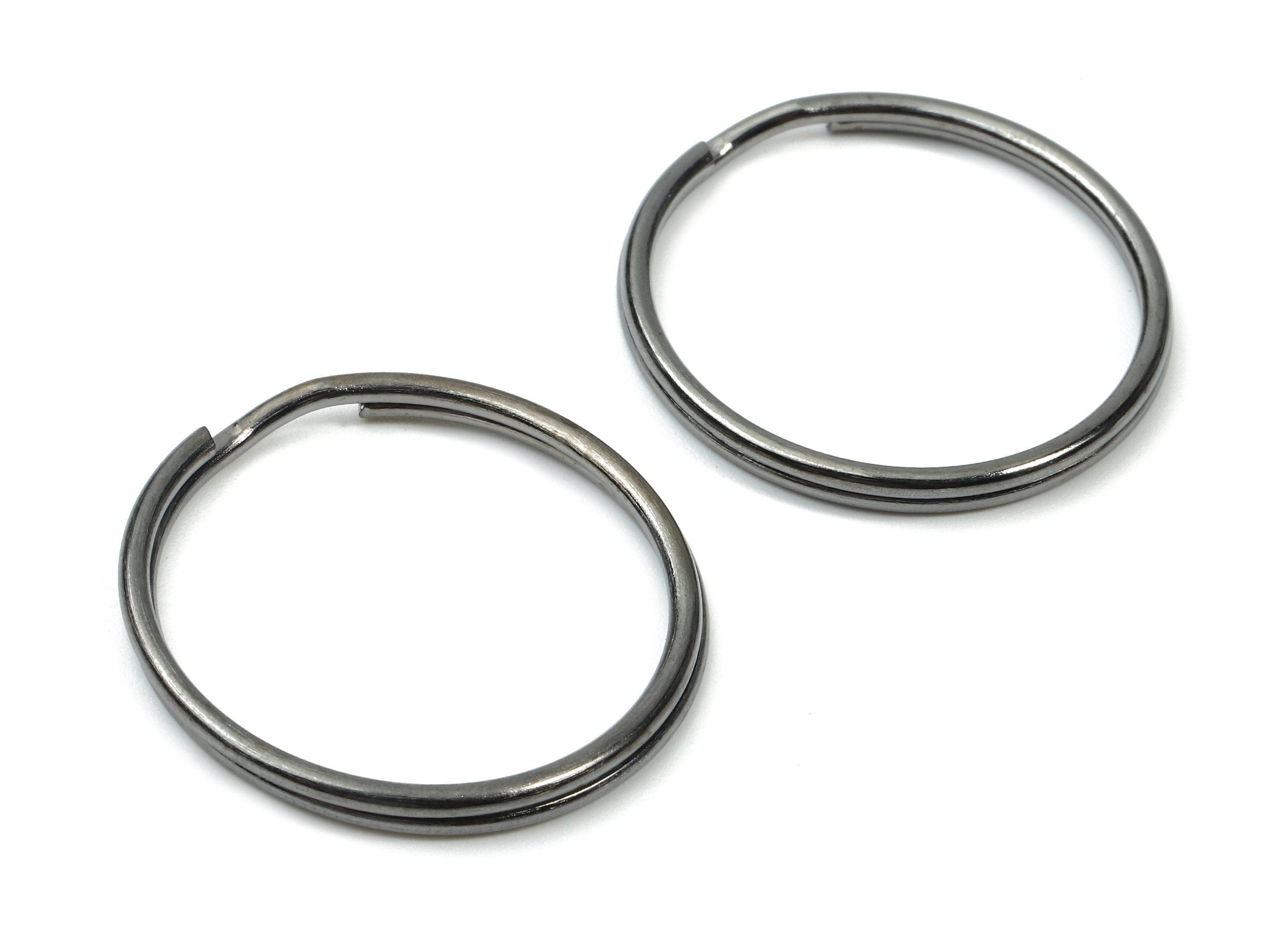 Gunmetal Metal Key Rings - Split Rings - Circle Key Rings - Keychain Connectors - Key Ring Findings - 27.62x27.62x1.5mm - PP2852GM - DOMEDBAZAAR