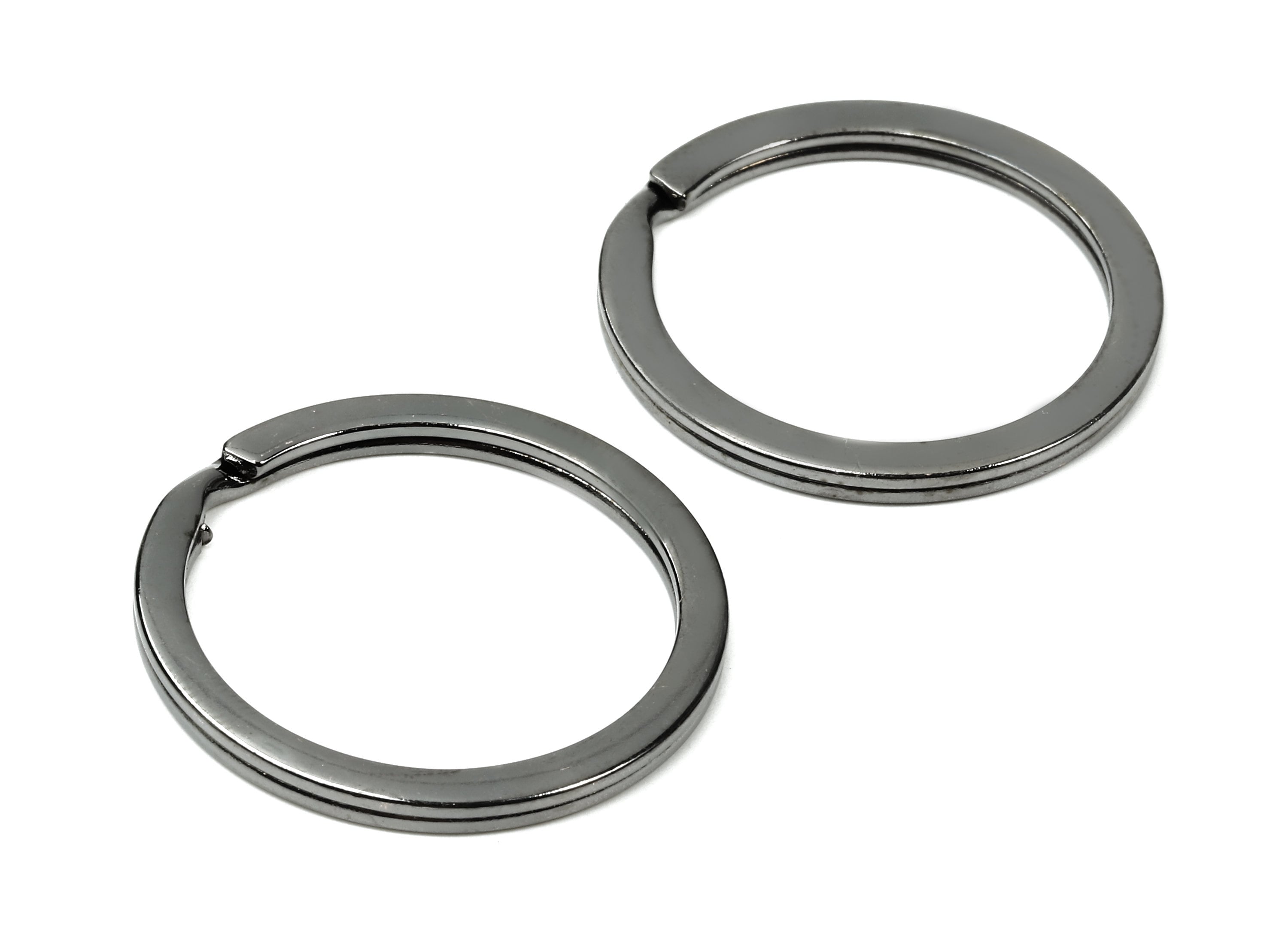 Gunmetal  Metal Key Rings - Falt Split Rings - Circle Key Rings - Keychain Connectors - Key Ring Findings - 29.8x29.8x2mm - PP2859GM - DOMEDBAZAAR