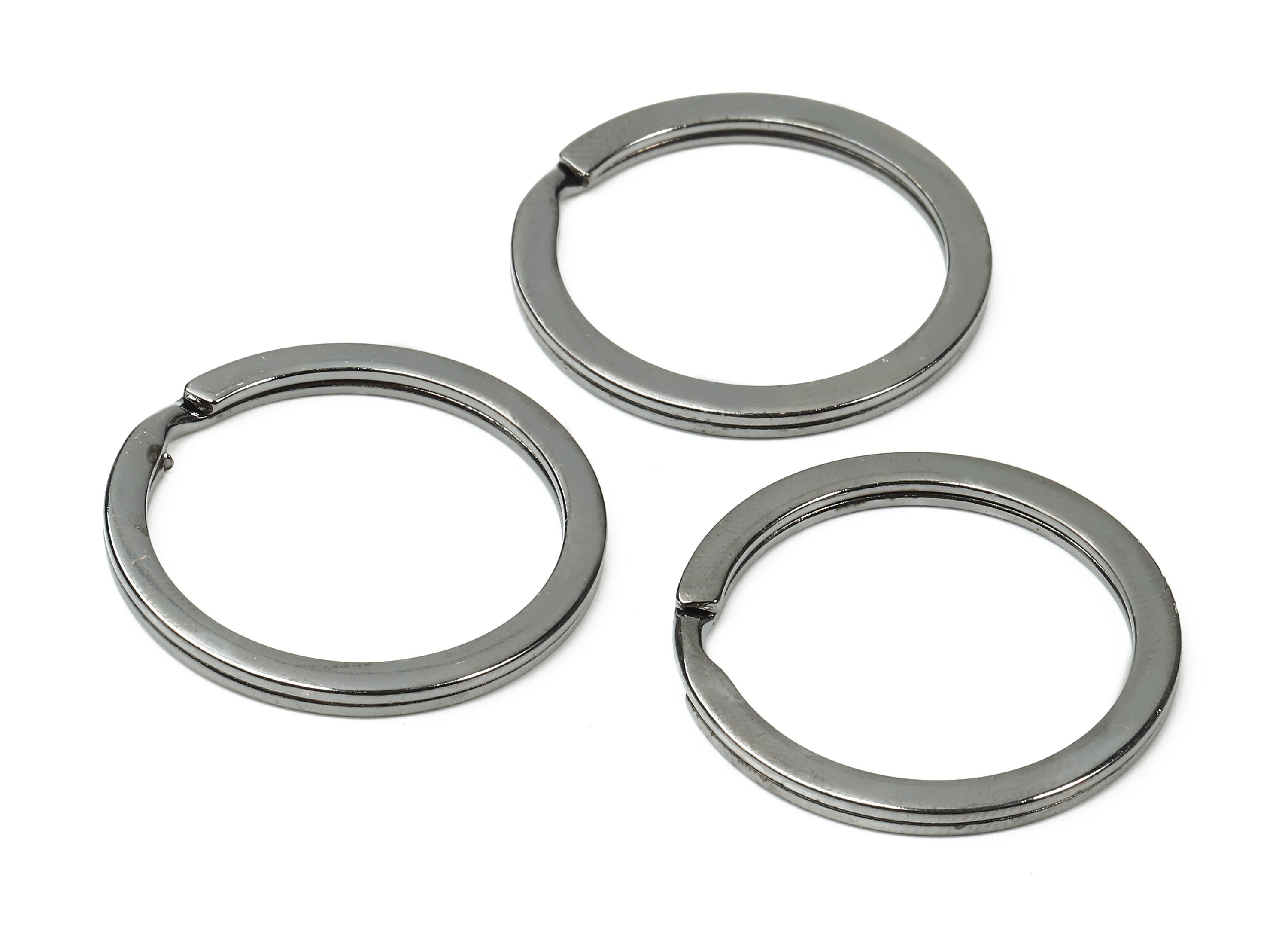Gunmetal  Metal Key Rings - Falt Split Rings - Circle Key Rings - Keychain Connectors - Key Ring Findings - 29.8x29.8x2mm - PP2859GM - DOMEDBAZAAR