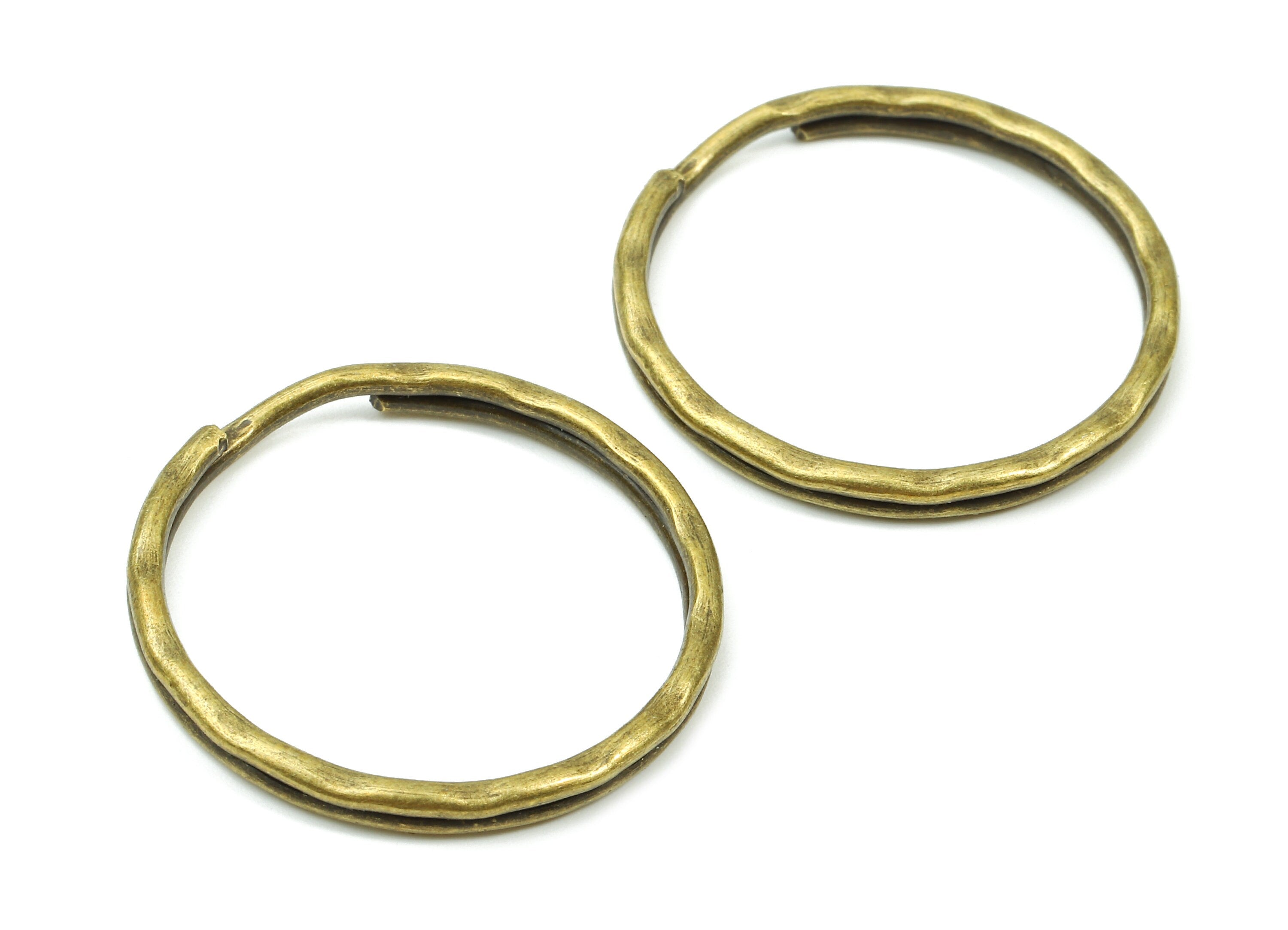 Antique Bronze Metal Key Rings - Split Rings - Circle Key Rings - Keychain Connectors - Key Ring Findings - 30.36x30.36x1.7mm - PP2856AB - DOMEDBAZAAR