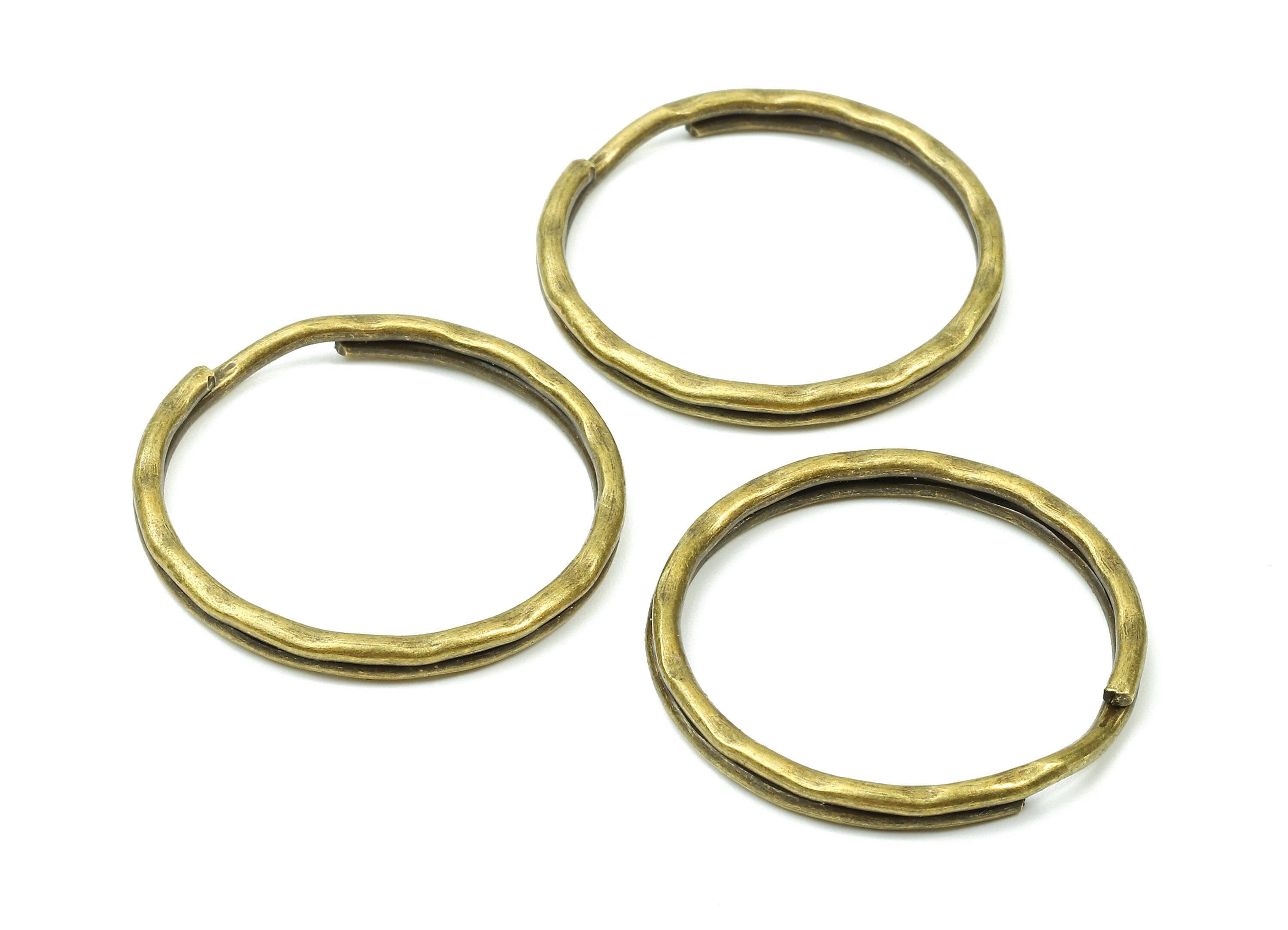 Antique Bronze Metal Key Rings - Split Rings - Circle Key Rings - Keychain Connectors - Key Ring Findings - 30.36x30.36x1.7mm - PP2856AB - DOMEDBAZAAR