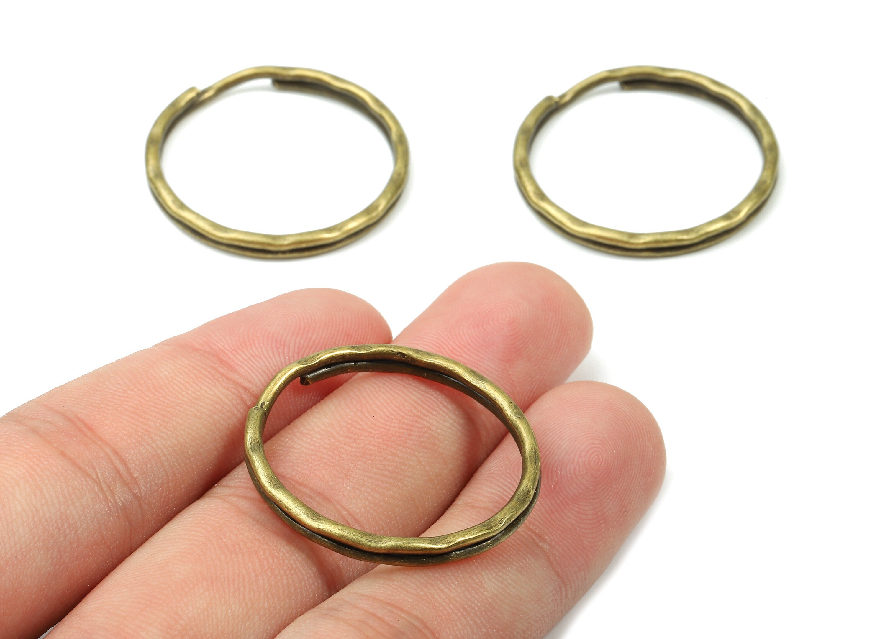 Antique Bronze Metal Key Rings - Split Rings - Circle Key Rings - Keychain Connectors - Key Ring Findings - 30.36x30.36x1.7mm - PP2856AB - DOMEDBAZAAR