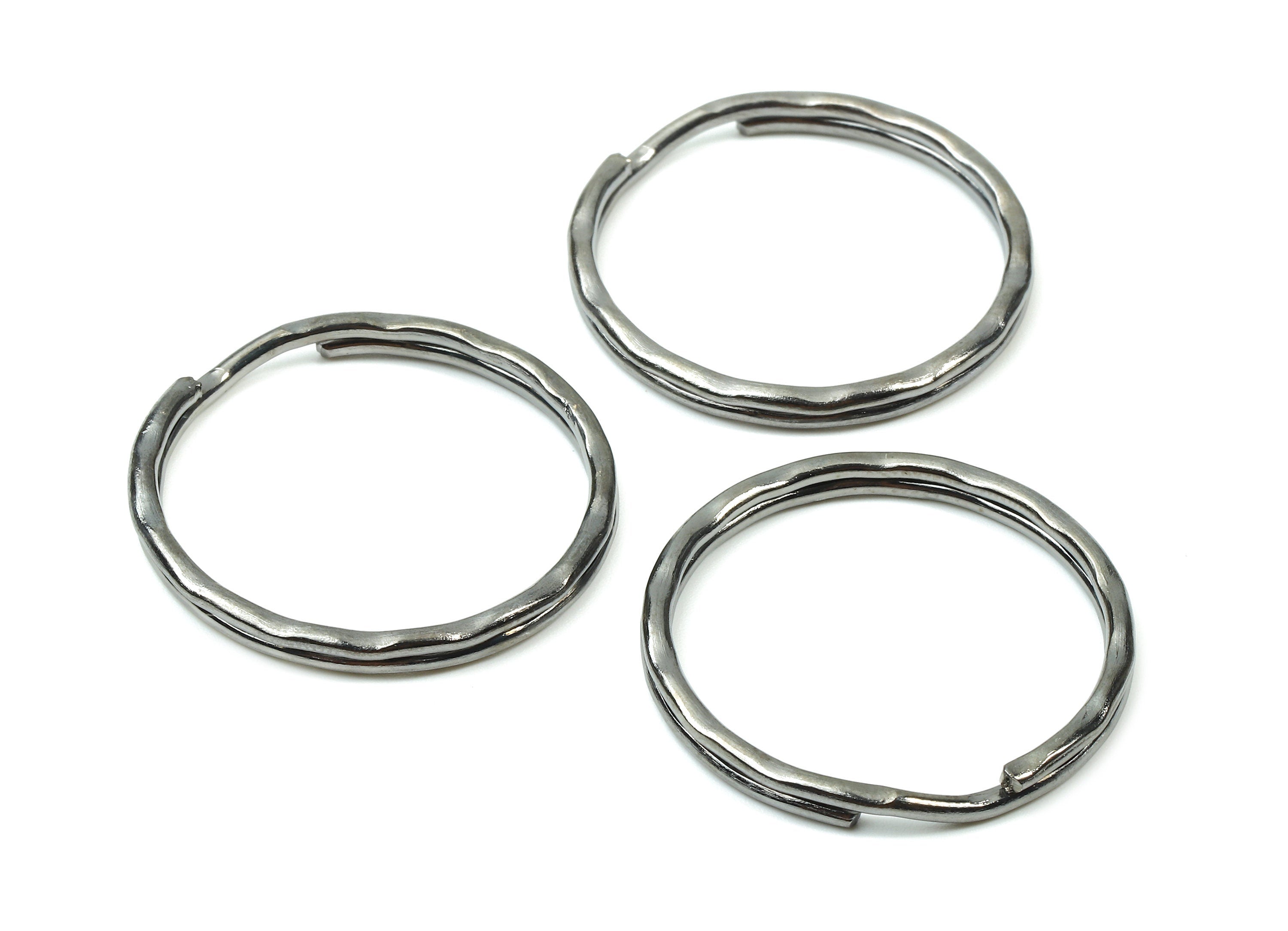 Gunmetal Metal Key Rings - Split Rings - Circle Key Rings - Keychain Connectors - Key Ring Findings - 30.36x30.36x1.7mm - PP2856GM - DOMEDBAZAAR