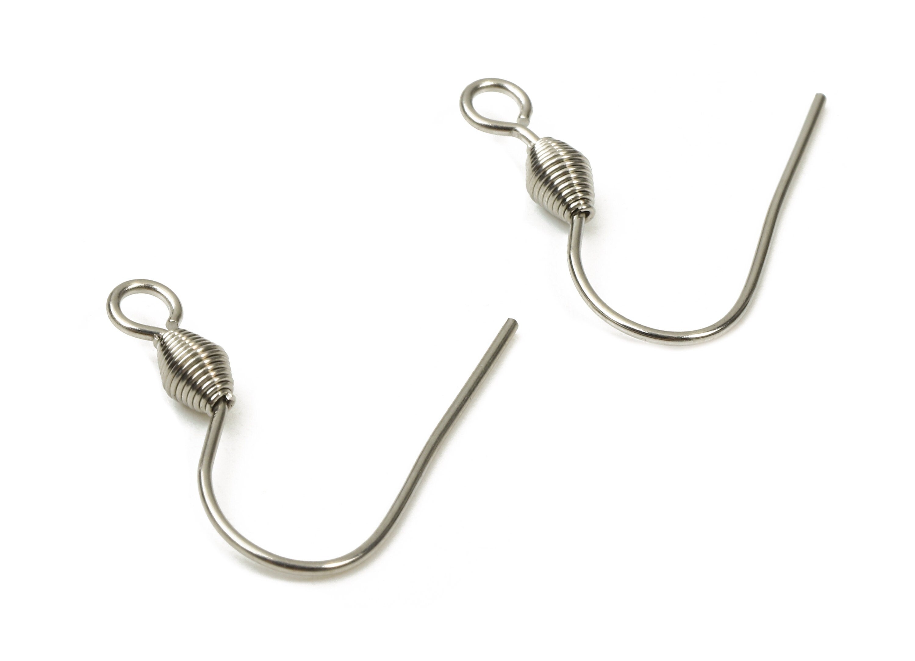 Brass Earring Hook - Brass Earring Wires - Silver Tone Plated - Earring Findings - Jewelry Supplies - 19.82x18.67x3.19mm - PP2824 - DOMEDBAZAAR