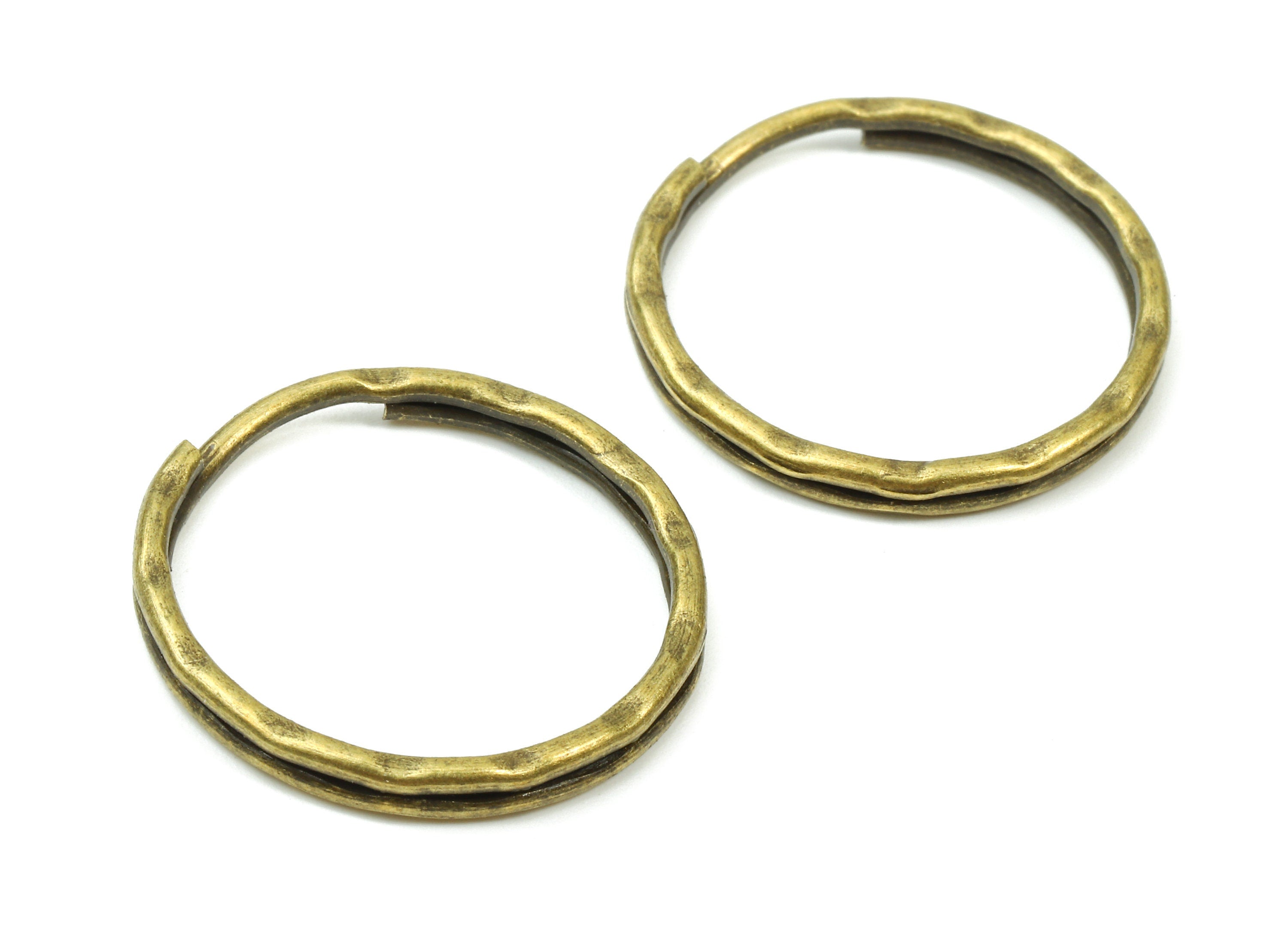 Antique Bronze Metal Key Rings - Split Rings - Circle Key Rings - Keychain Connectors - Key Ring Findings - 24.67x24.67x1.5mm - PP2854AB - DOMEDBAZAAR