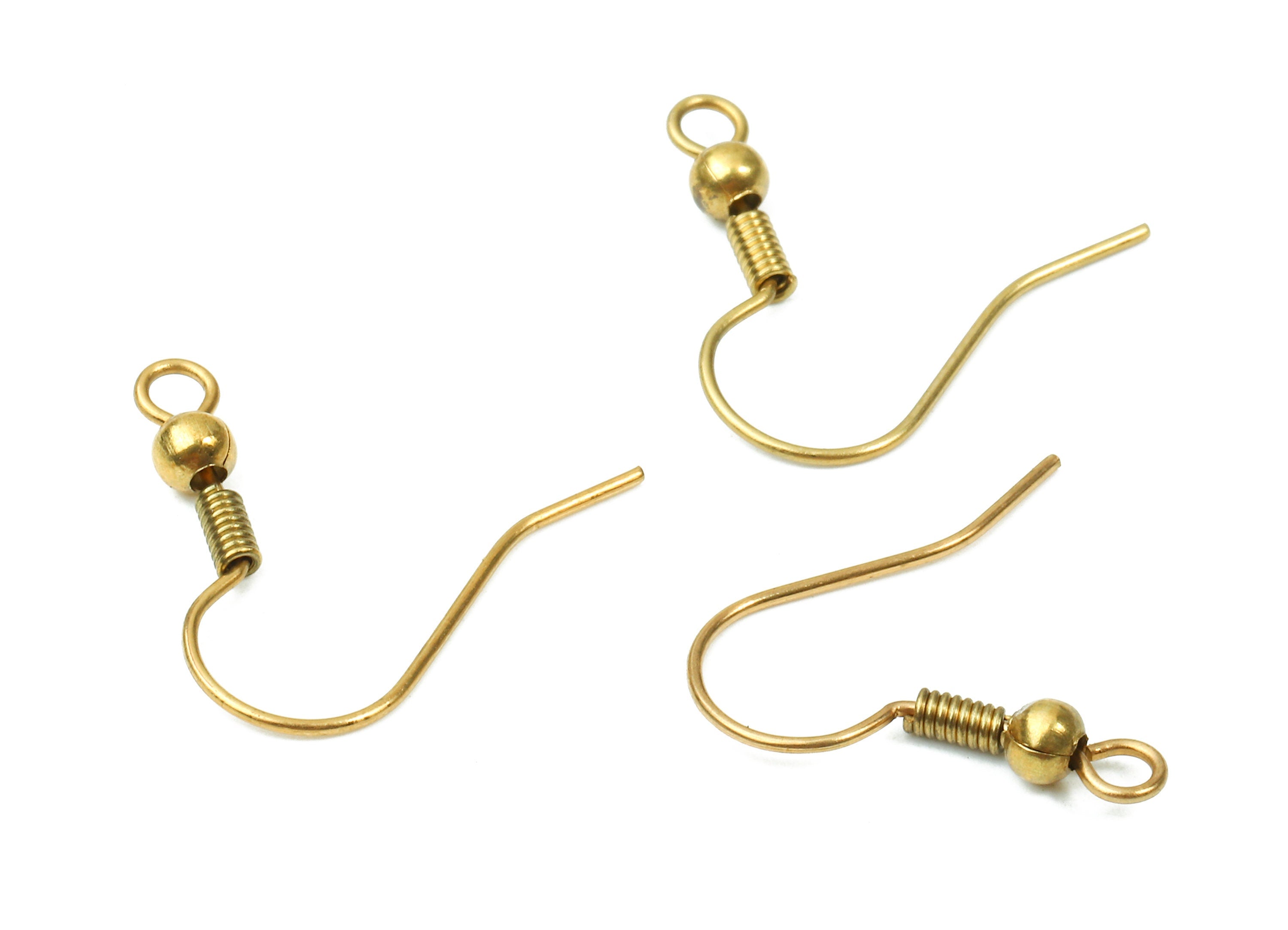 Brass Earring Hooks - Raw Brass Earring Wires - Earring Findings - Jewelry Supplies - 19.24x18.52x3.14mm - PP2832 - DOMEDBAZAAR