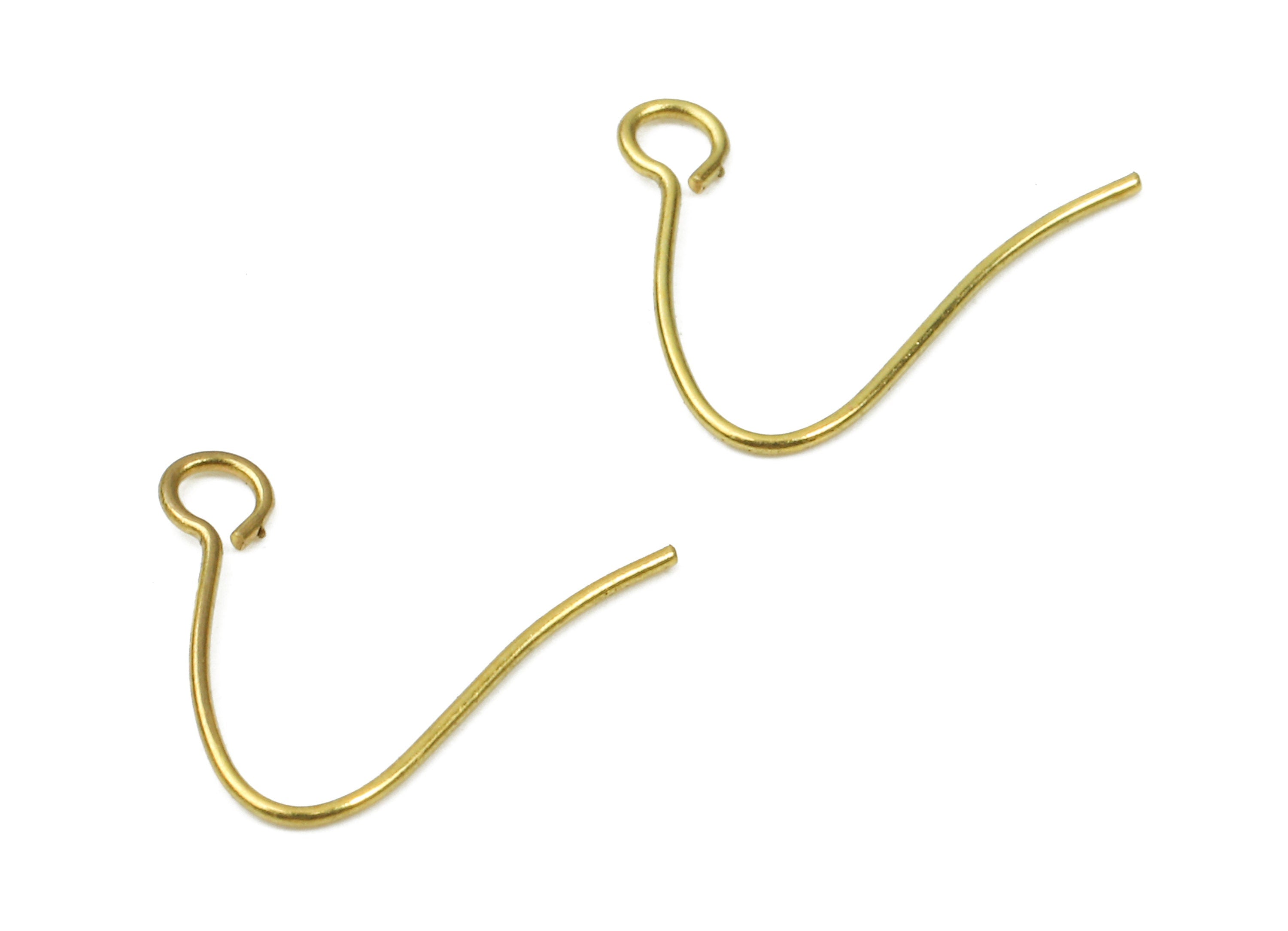 Brass Earring Hooks 0.5 - Raw Brass Earring Wires - Earring Findings - Jewelry Supplies - 12.08x10.34x0.49mm - PP2833 - DOMEDBAZAAR