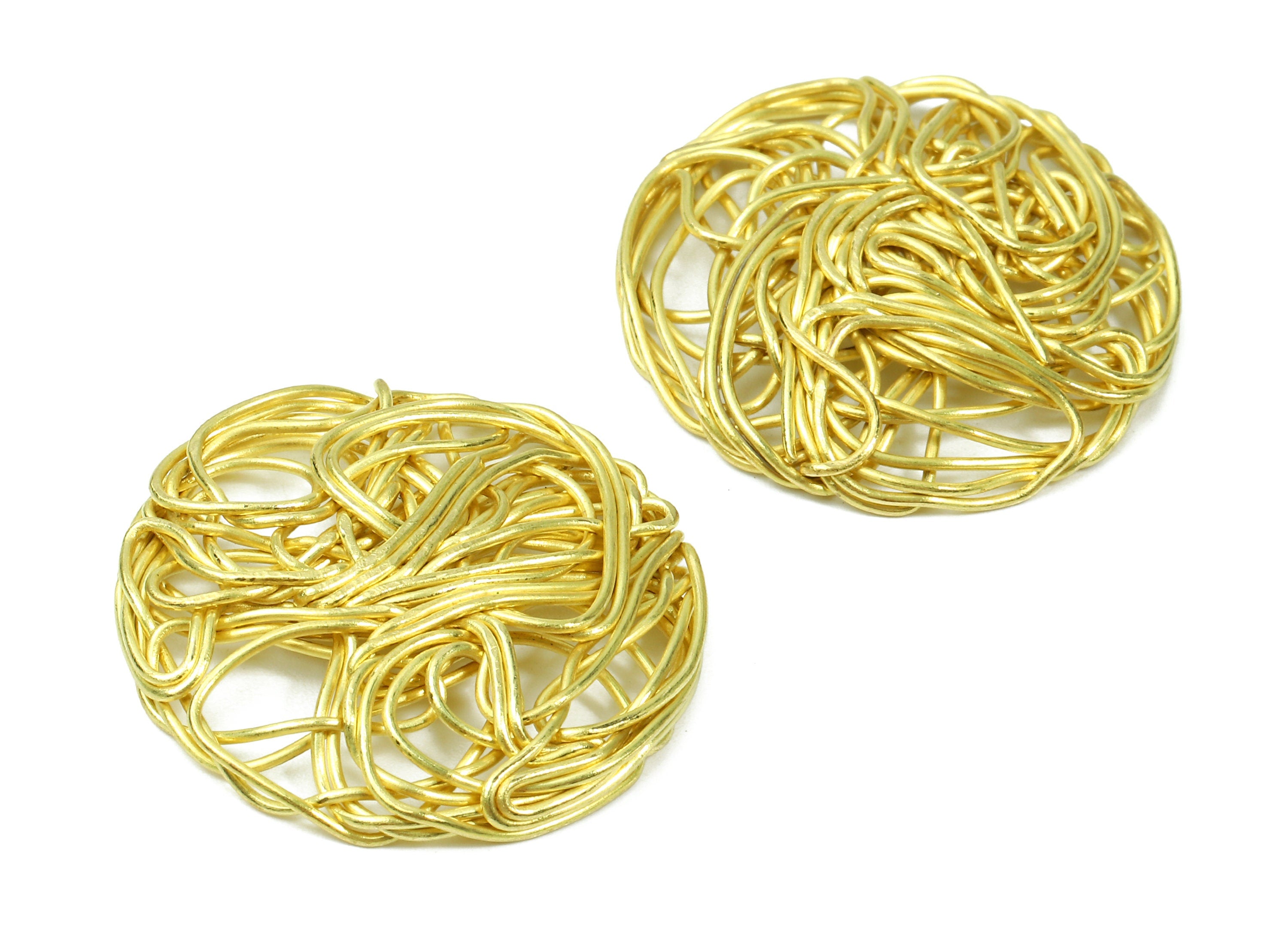 Brass Round Charms - Brass Round Hammered Earring Wires Pendant - Earring Findings - Jewelry Supplies - 30.41x30.41x3.58mm - PP2901 - DOMEDBAZAAR