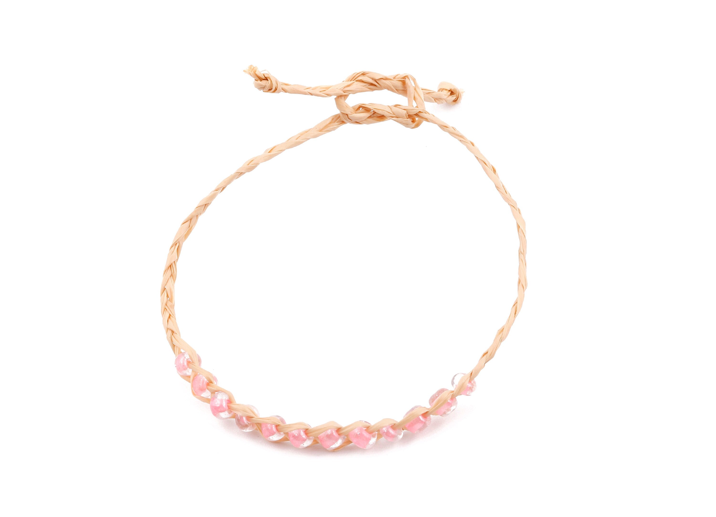 Lafite Grass Knotted Bracelet with Acrylic Beads - Lafite Grass Bracelet - Acrylic Beads Bracelet - Bracelet Jewelry - 264x4.29mm - LS1006 - DOMEDBAZAAR