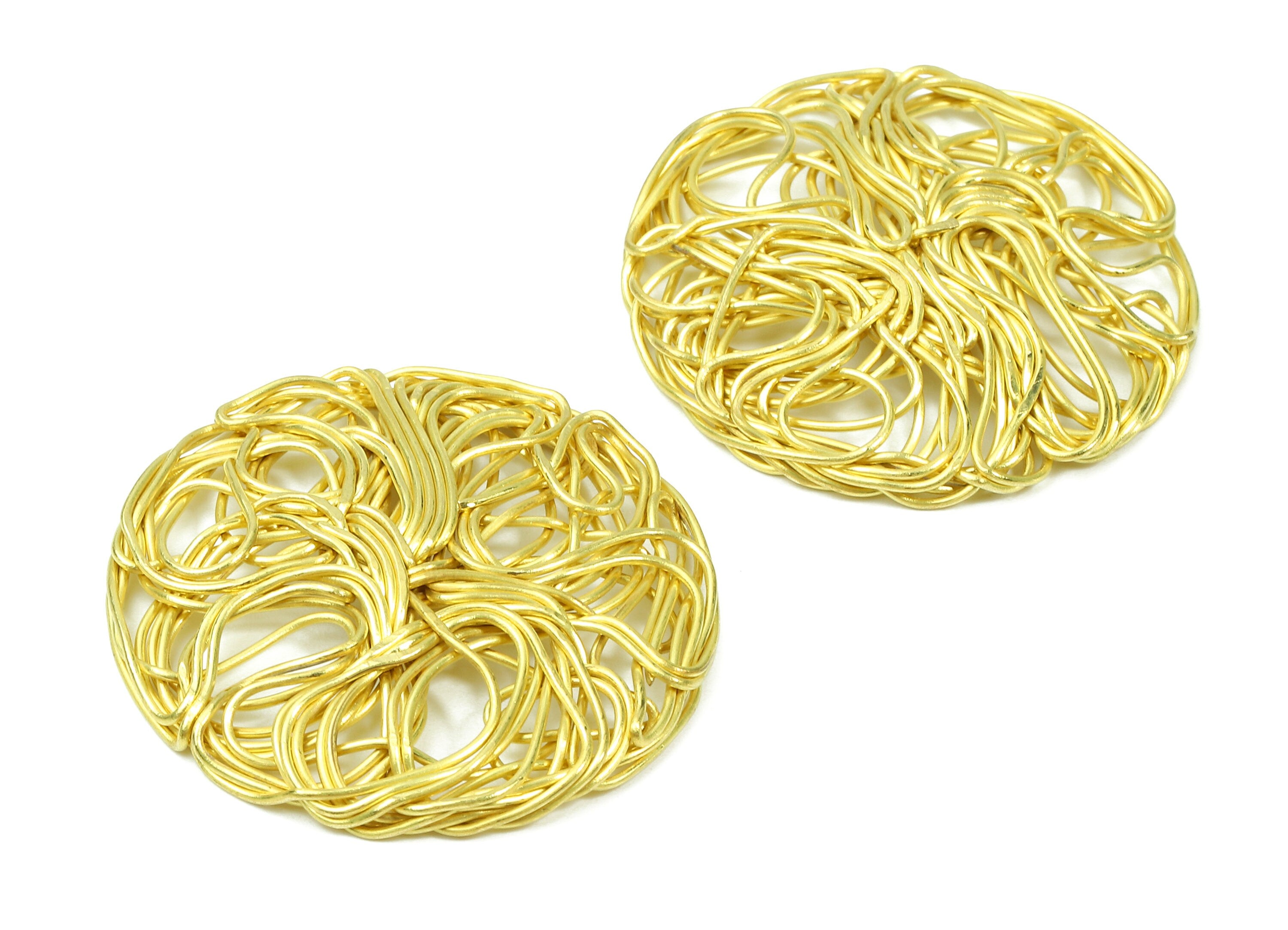 Brass Round Charms - Brass Round Hammered Earring Wires Pendant - Earring Findings - Jewelry Supplies - 38.43x38.43x3.22mm - PP2905 - DOMEDBAZAAR