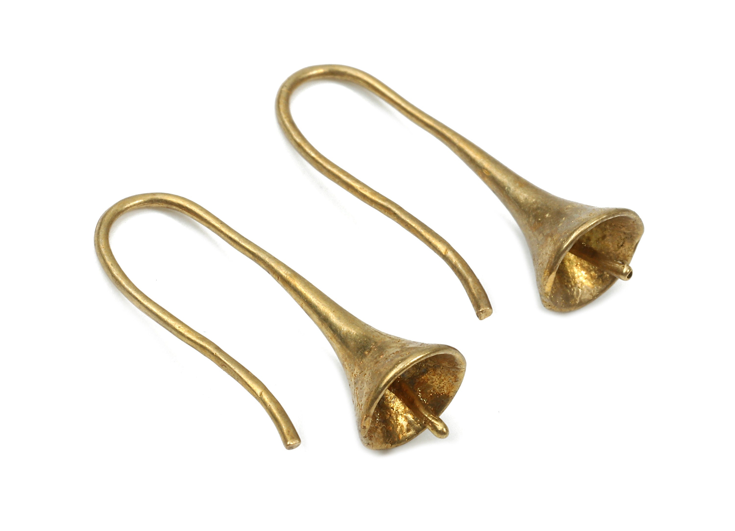 Brass Earring Hooks - Raw Brass Earring Wires - Brass Ear Hooks Findings - Jewelry Supplies - 20.75x8.27x2.06mm - PP2888 - DOMEDBAZAAR