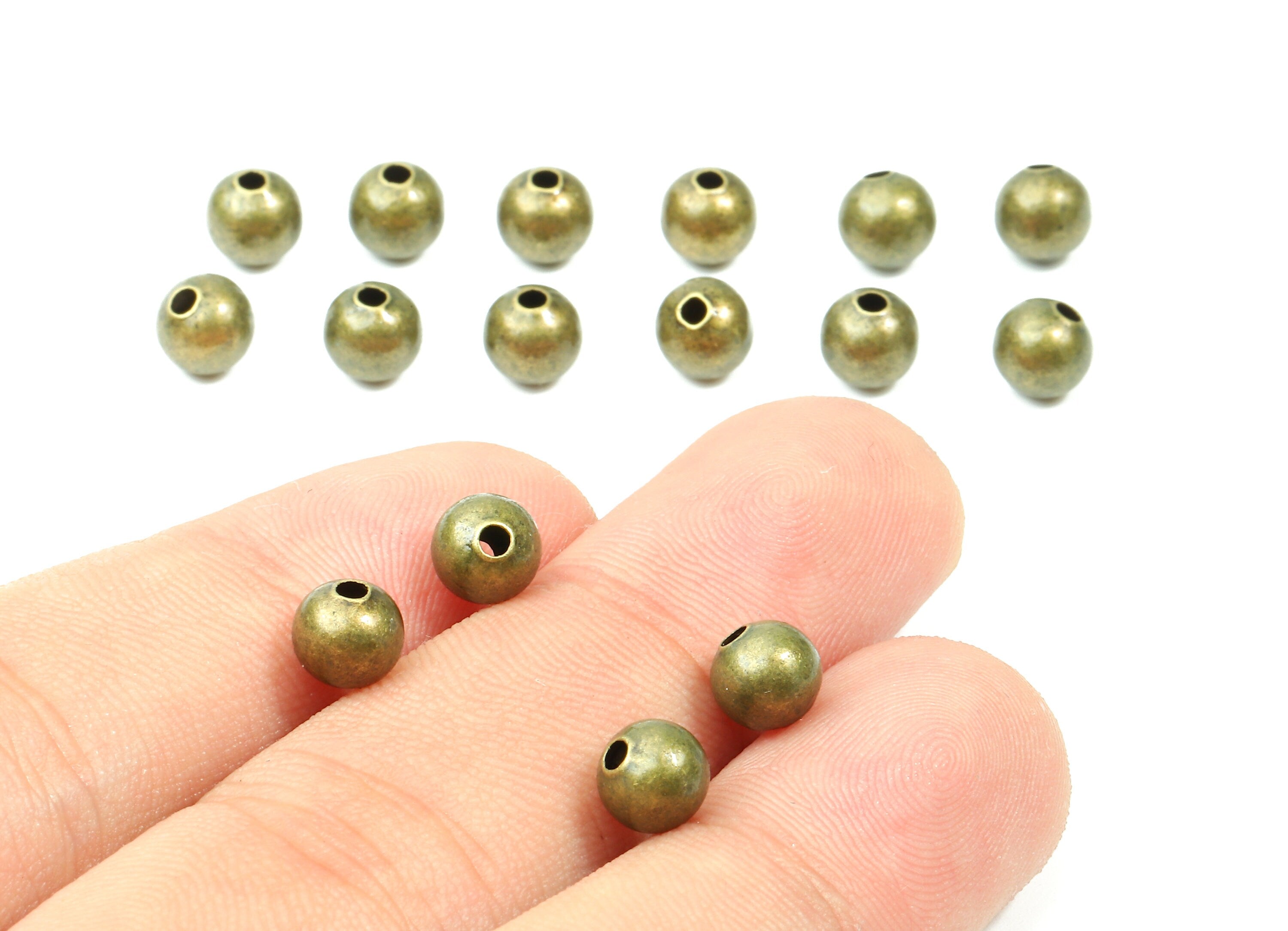 Brass Spacer Ball Beads 6.0 - Antique Bronze Spacer Ball Beads - Necklace Beads - Earring Finding - Jewelry Supplies - 5.7x6.2mm - PP2816B - DOMEDBAZAAR