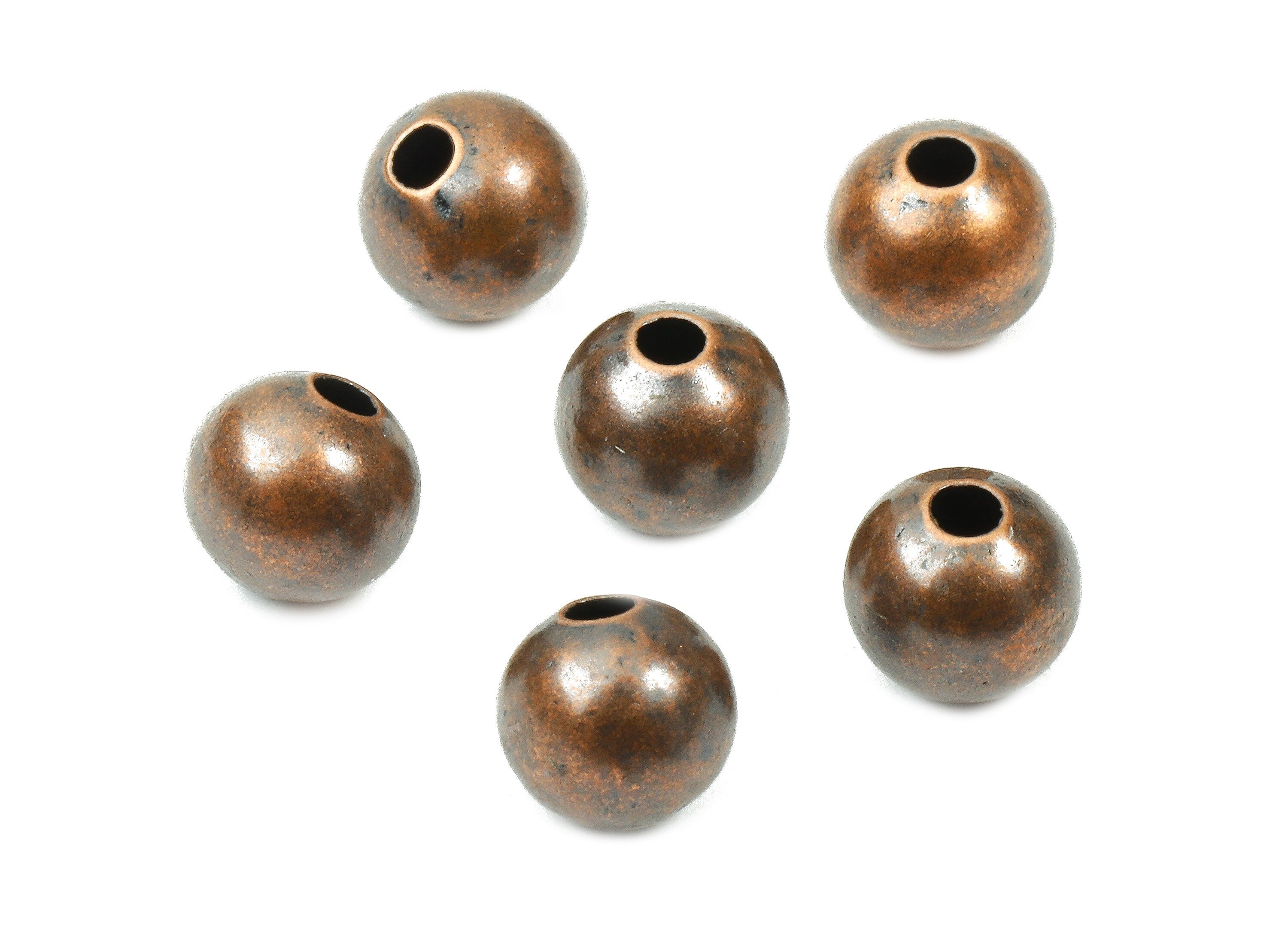 Brass Spacer Ball Beads 7.0 - Antique Copper Spacer Ball Beads - Necklace Beads - Earring Finding - Jewelry Supplies - 7.08x6.77mm - PP2817C - DOMEDBAZAAR