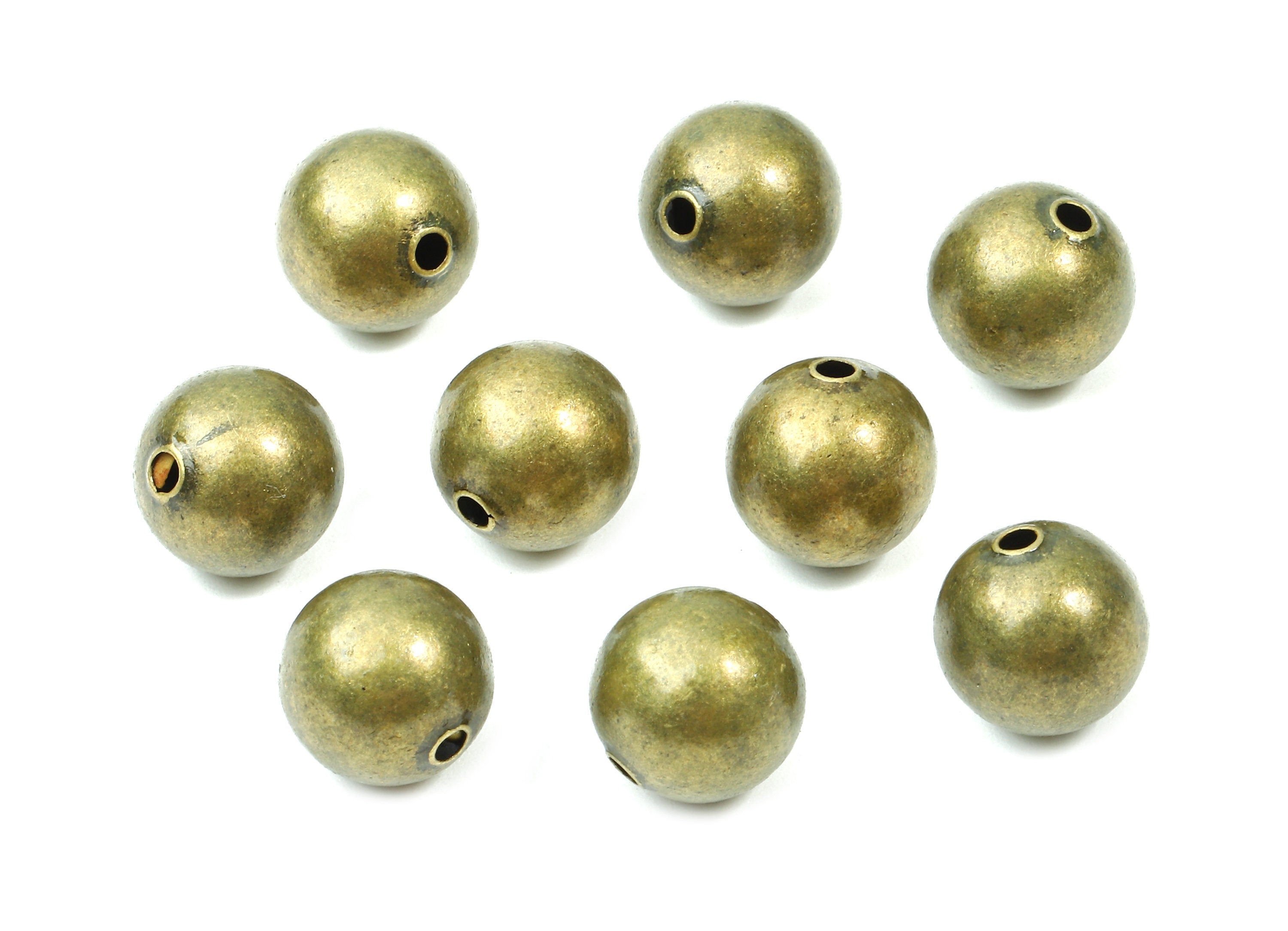 Brass Spacer Ball Beads 10 - Antique Bronze Spacer Ball Beads - Necklace Beads - Earring Finding - Jewelry Supplies - 10.08x9.94mm - PP2819B - DOMEDBAZAAR