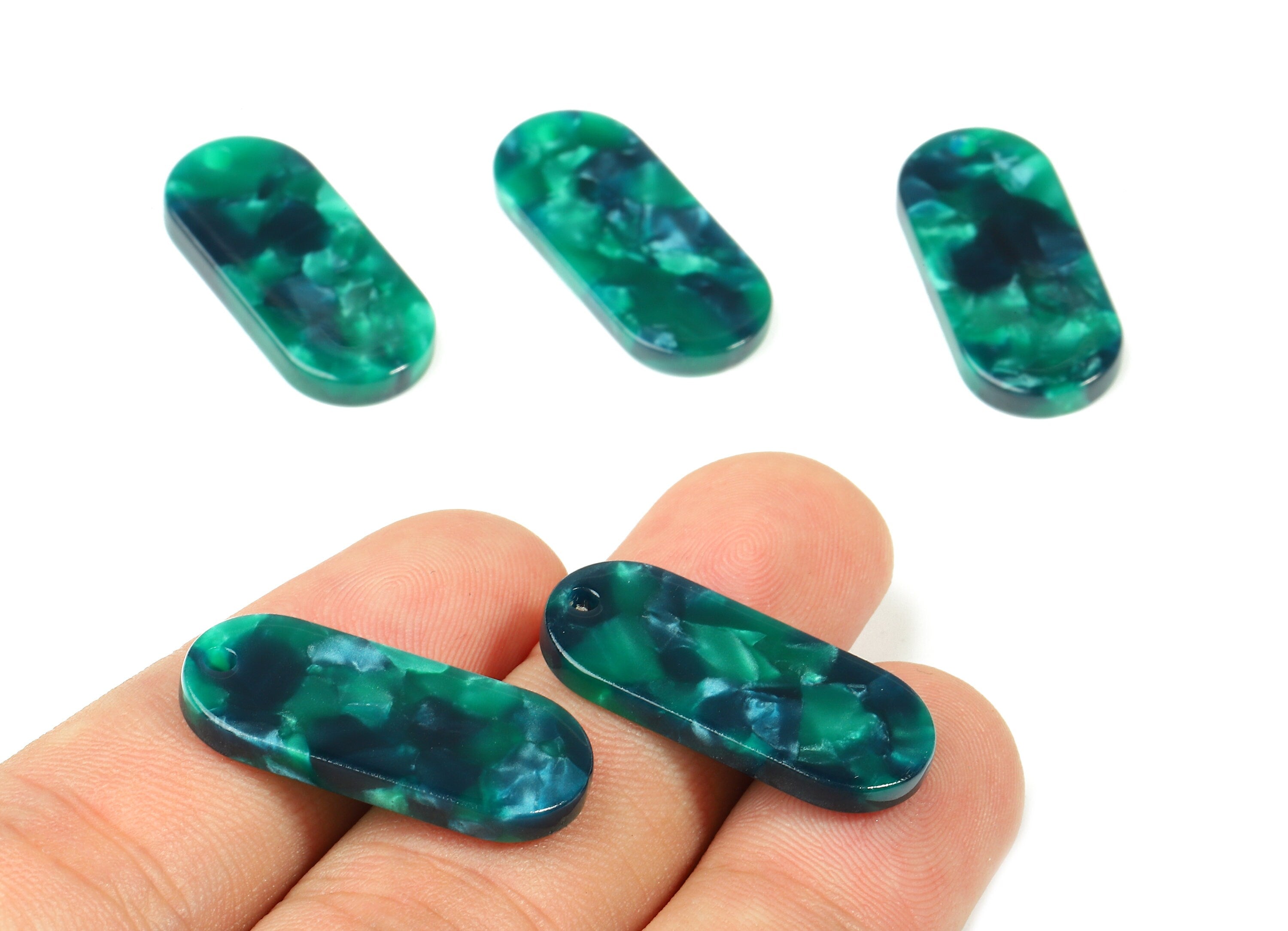 Acetate Oval Charms - Oval Earrings and Pendant - Earring Findings - Jewelry Supplies - Color Code: A13 - 26.6x11.7x2.65mm - AC1209-A13 - DOMEDBAZAAR