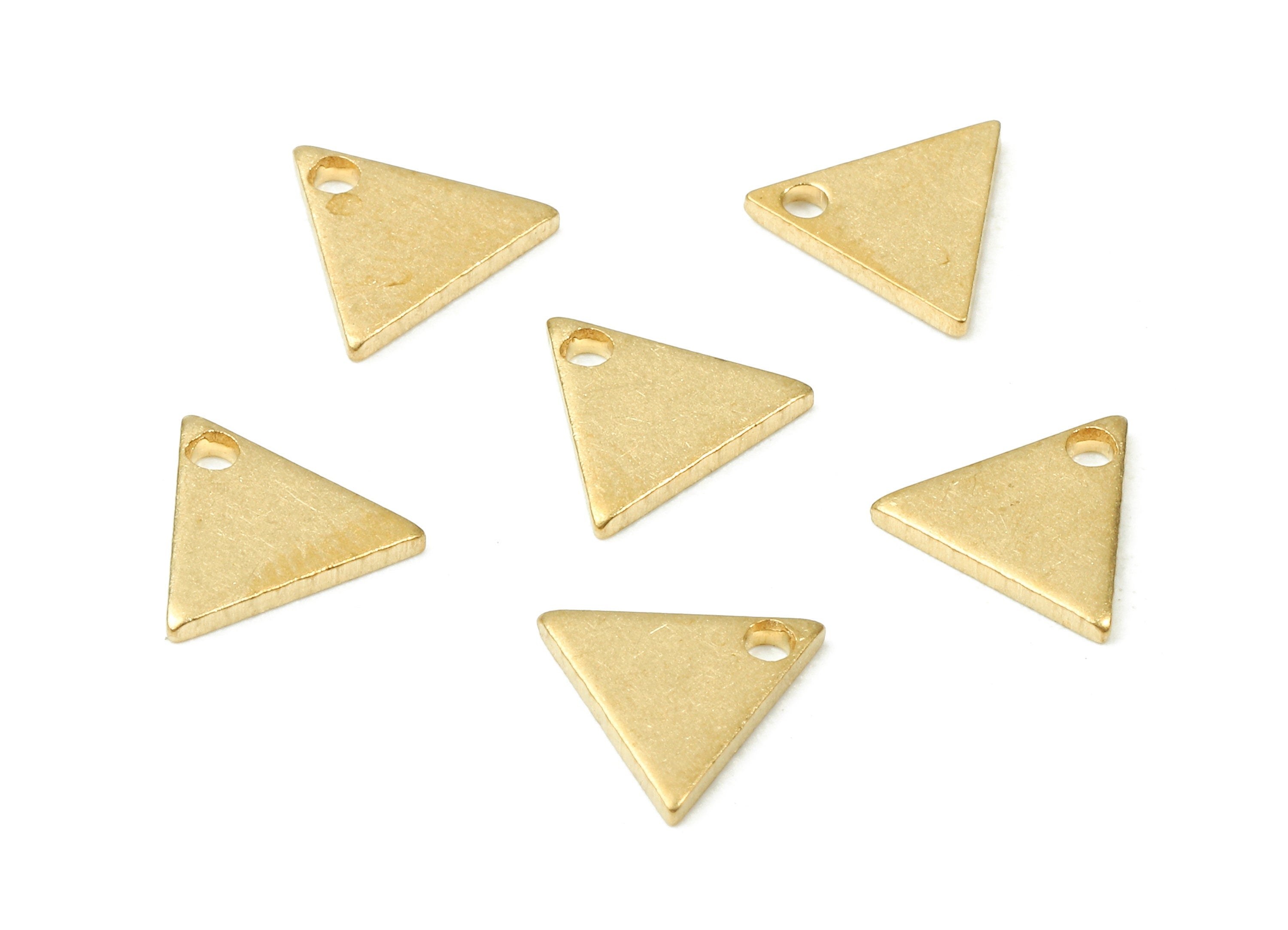 Brass Triangle Charms - Raw Brass Mini Triangle Earrings and Pendant - Brass Triangle Necklace - Jewelry Supplies - 8.45x7.43x1mm - PP2810 - DOMEDBAZAAR