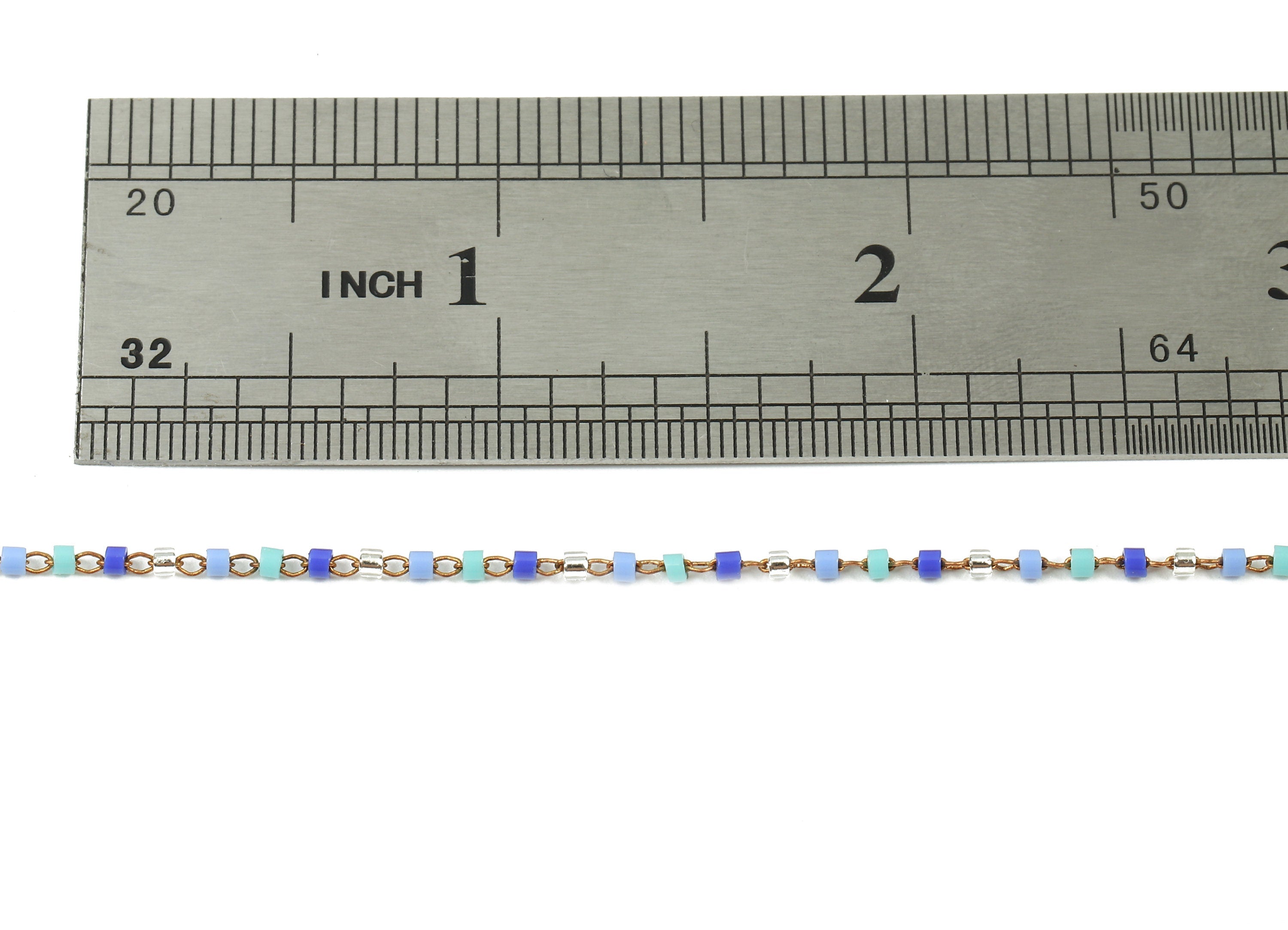 Toho Glass Beaded Chain - Seed Beads Chain - Purple Toho Glass Bead - Stainless Steel - Jewelry Making Chain - 1.63mm x 1.44mm - TH1028 - DOMEDBAZAAR