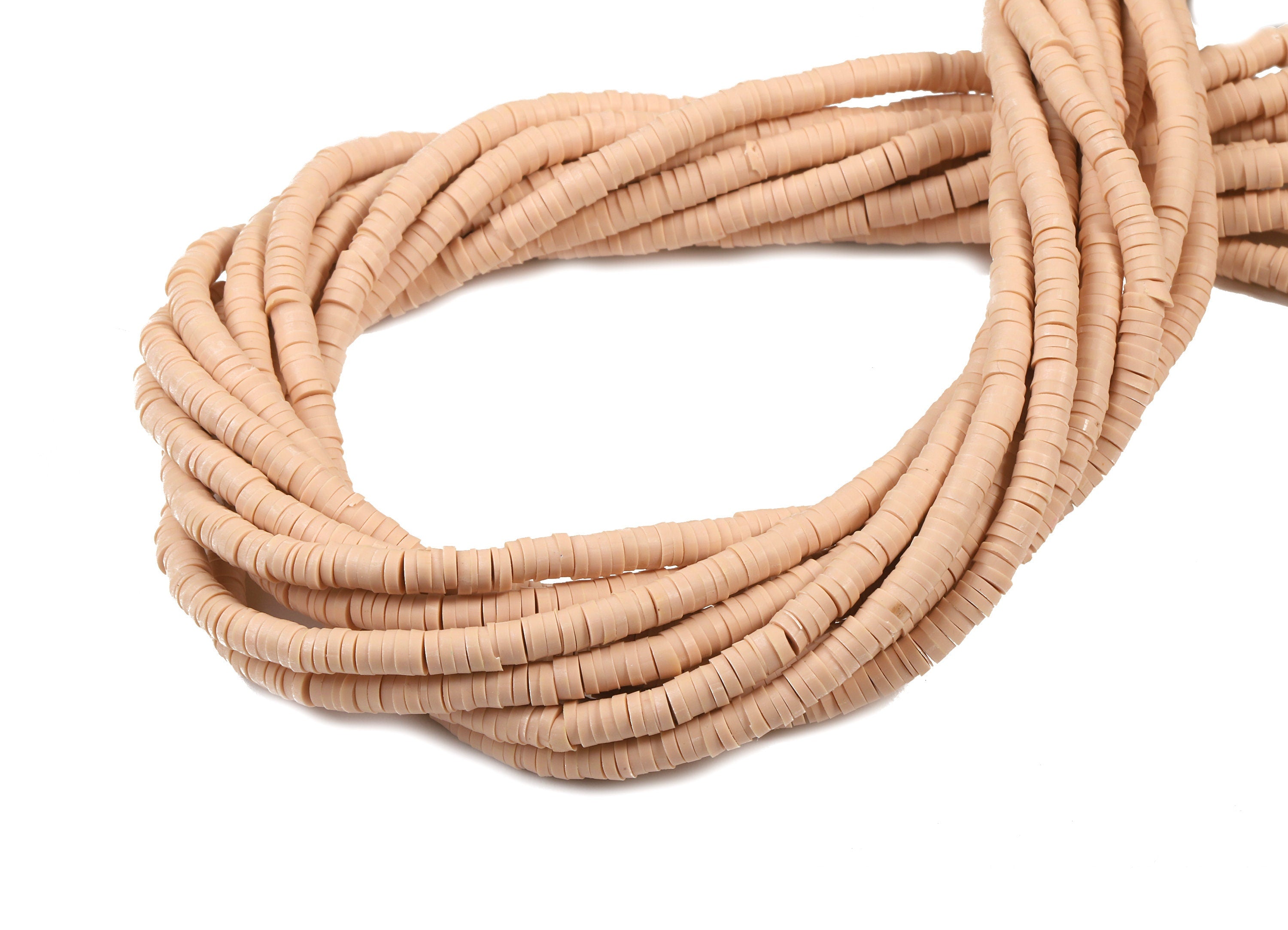 Vinyl Heishi Beads Clay Disc - African Disc Spacer Bead - Polymer Clay Disc Bead - 17.3“/ 1 Strand / 3.5mm - 440x3.6x1.03mm - NS1063-7513C - DOMEDBAZAAR