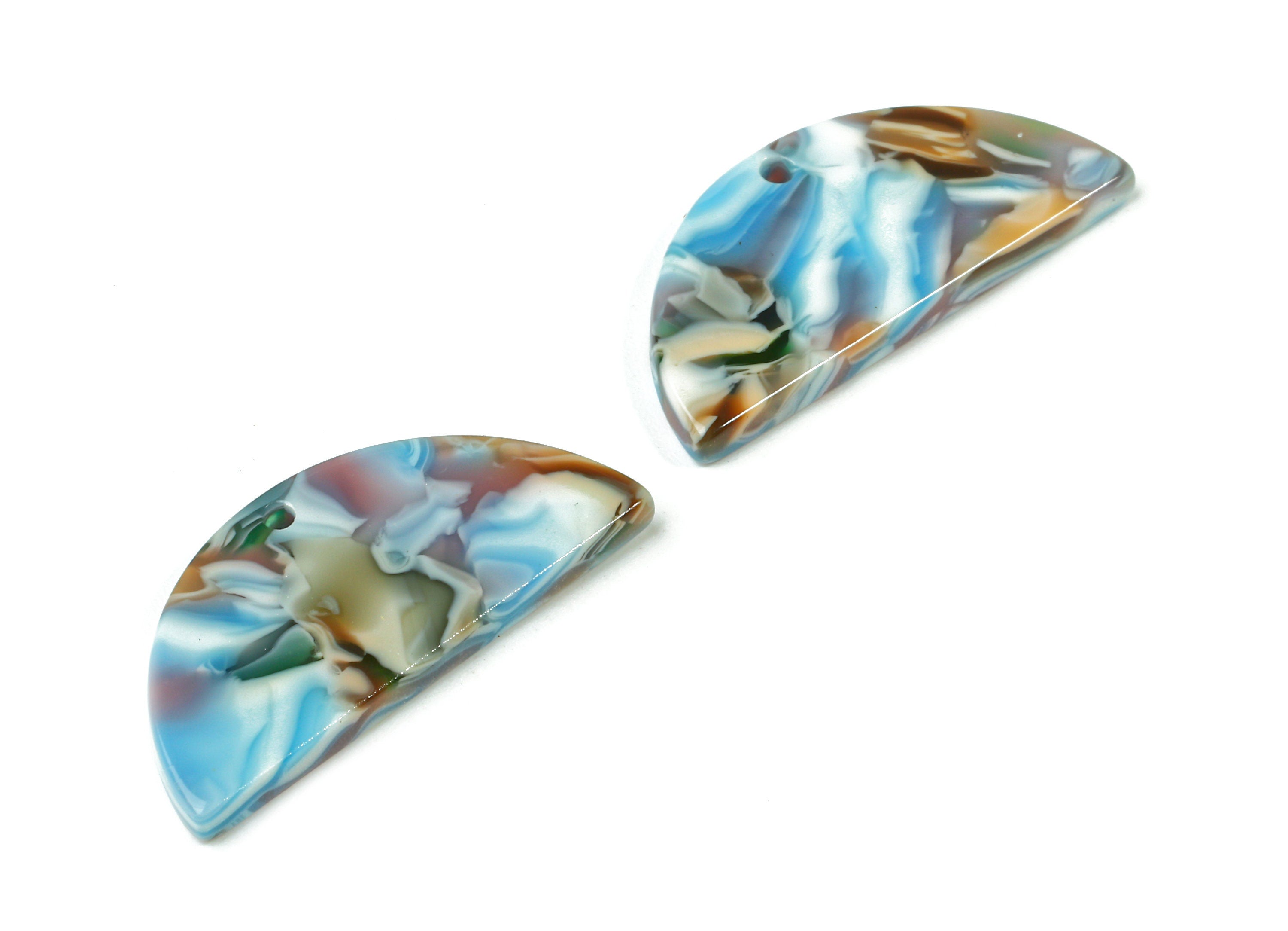 Acetate Semicircle Charms - Acetate Half Moon Charms - Semicircle Earrings and Pendan - Color Code: A240 - 29.13x13.67x2.6mm - AC1499-A240 - DOMEDBAZAAR