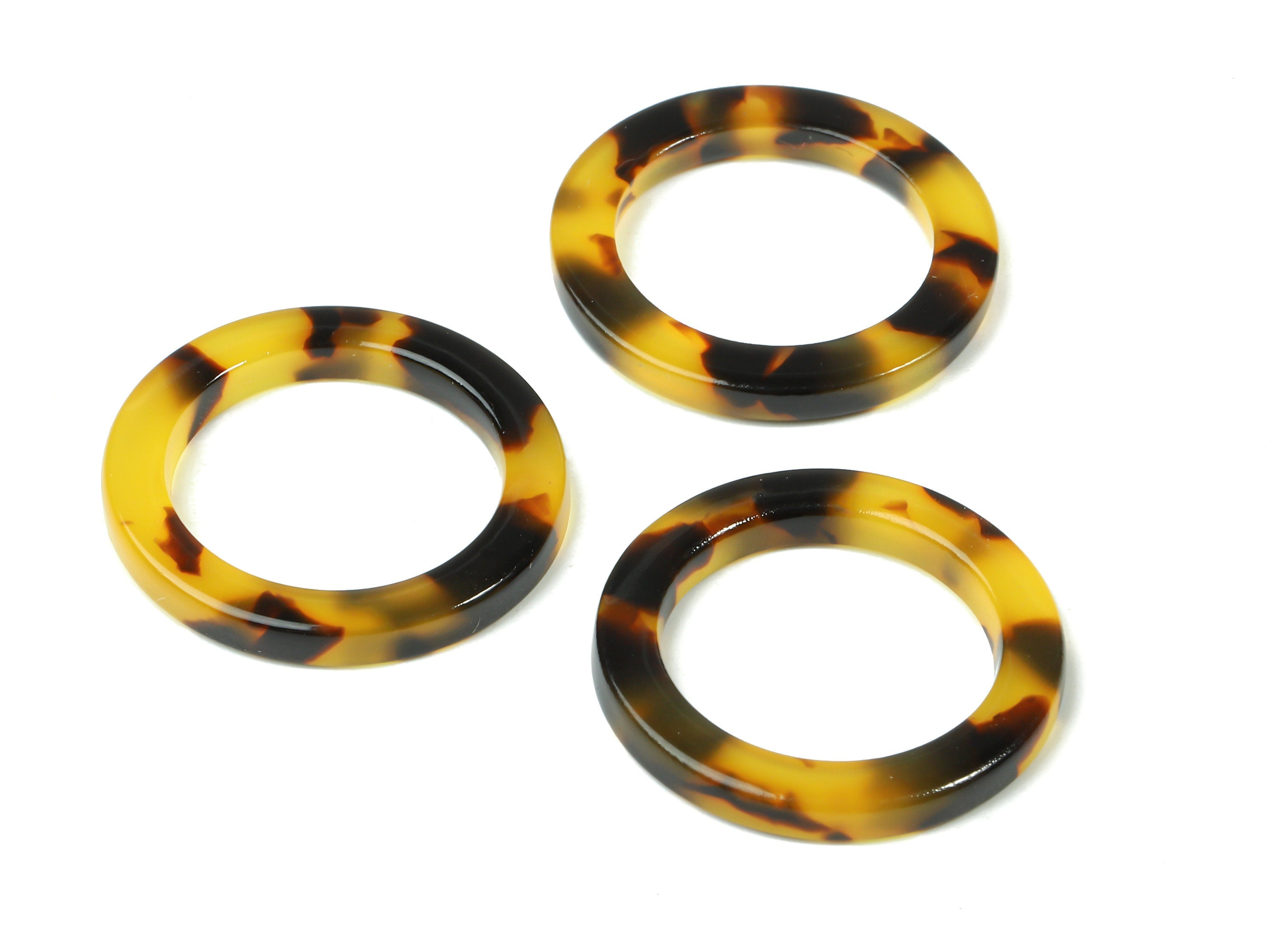 Acetate Circle Charms - Tortoise Shell Earring - Circle Earring and Pendant - No Hole - Color Code: A02 - 22.8x22.8x2.63mm - AC1118A-0 - DOMEDBAZAAR