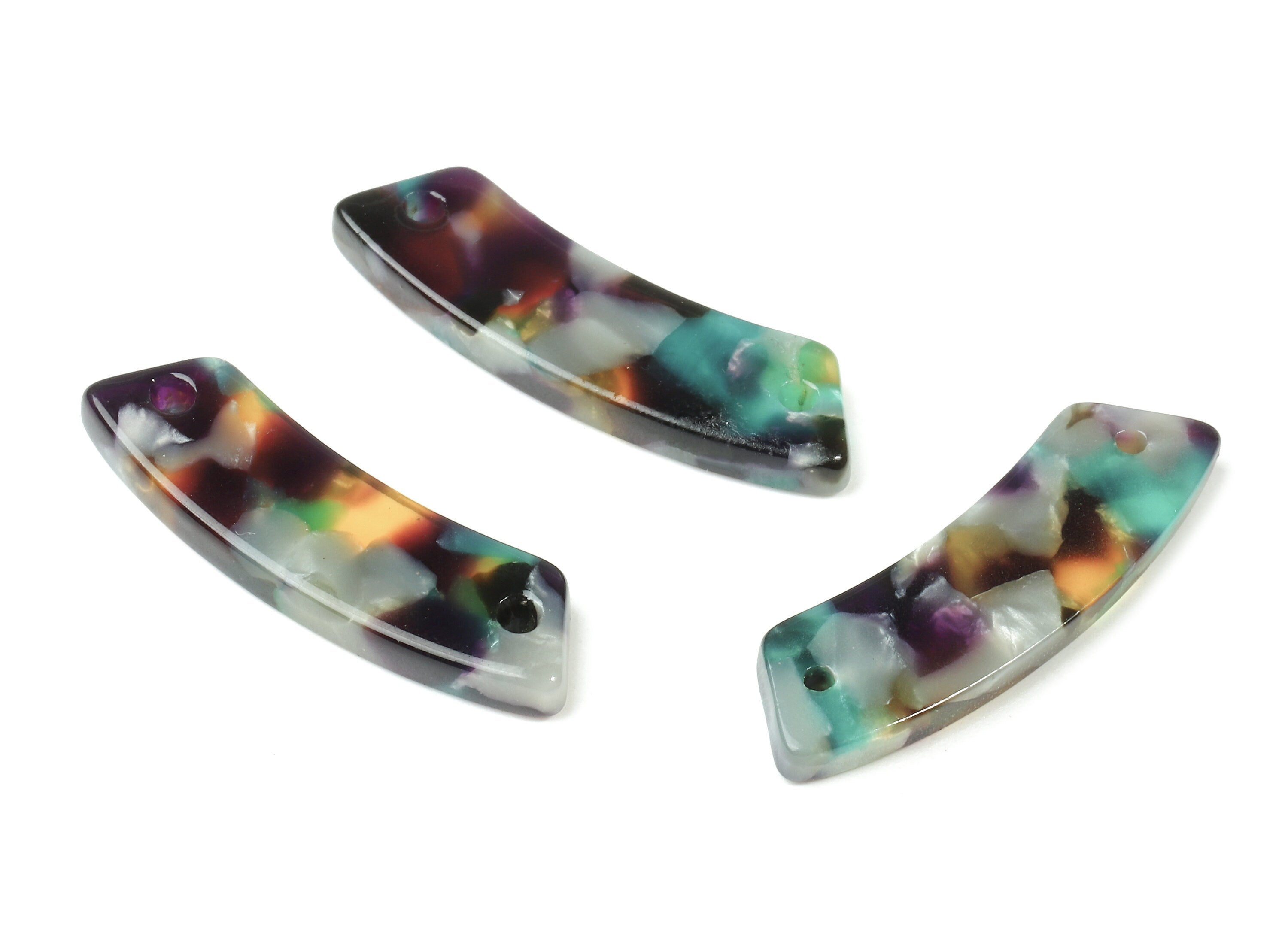 Acetate Connectors - Earrings and Necklace Connectors - bracelet Connectors - 2 Holes - Color Code: A50 - 30.38x8.38x2.98mm - AC1714-A50 - DOMEDBAZAAR