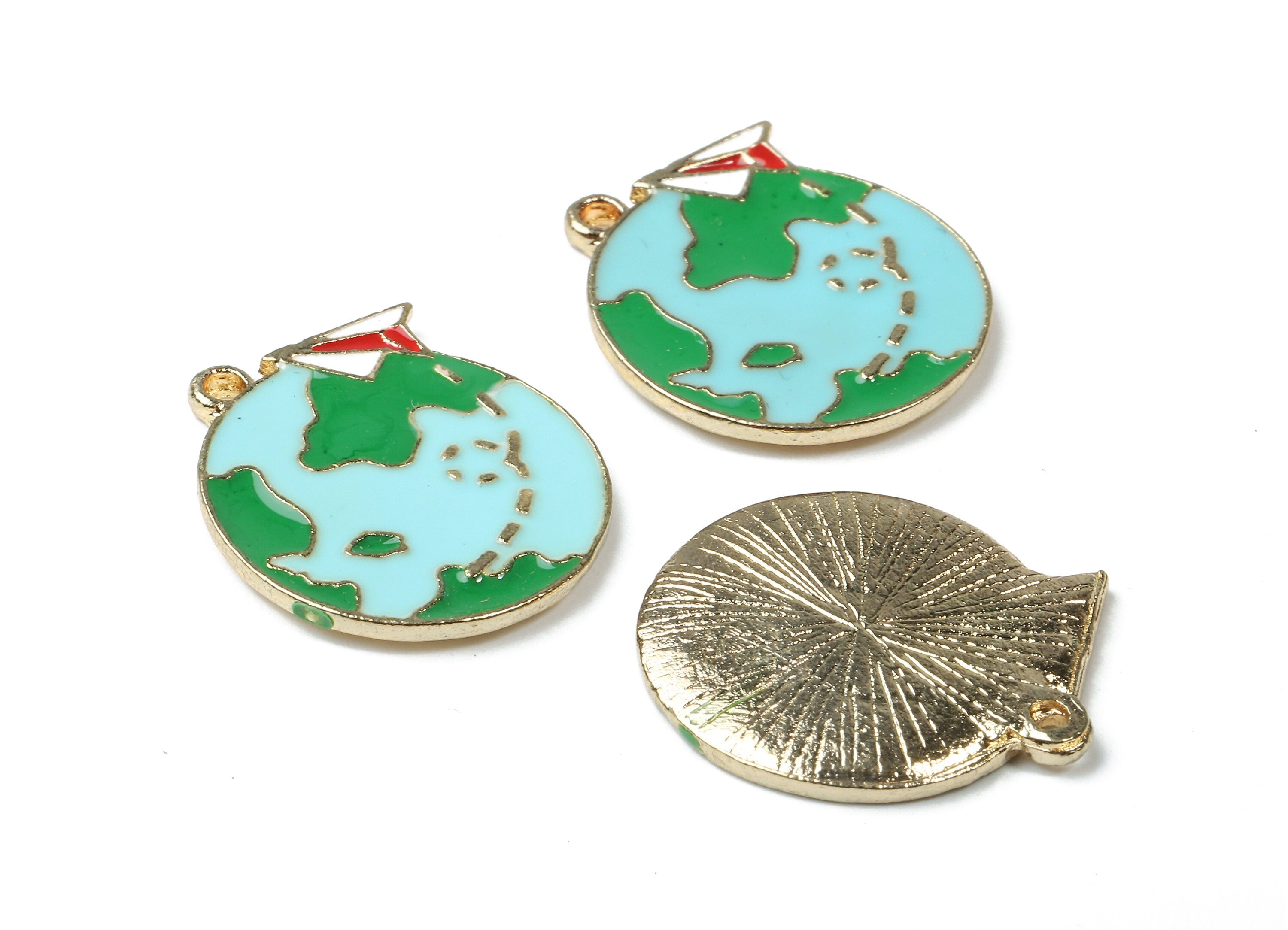 Alloy Would Charms - Zinc Alloy Would Earrings - Would Bracelet Pendant - Enamel Pendant - Gold Tone Plated - 21.34x20.62x1.77mm - ZZ1459 - DOMEDBAZAAR