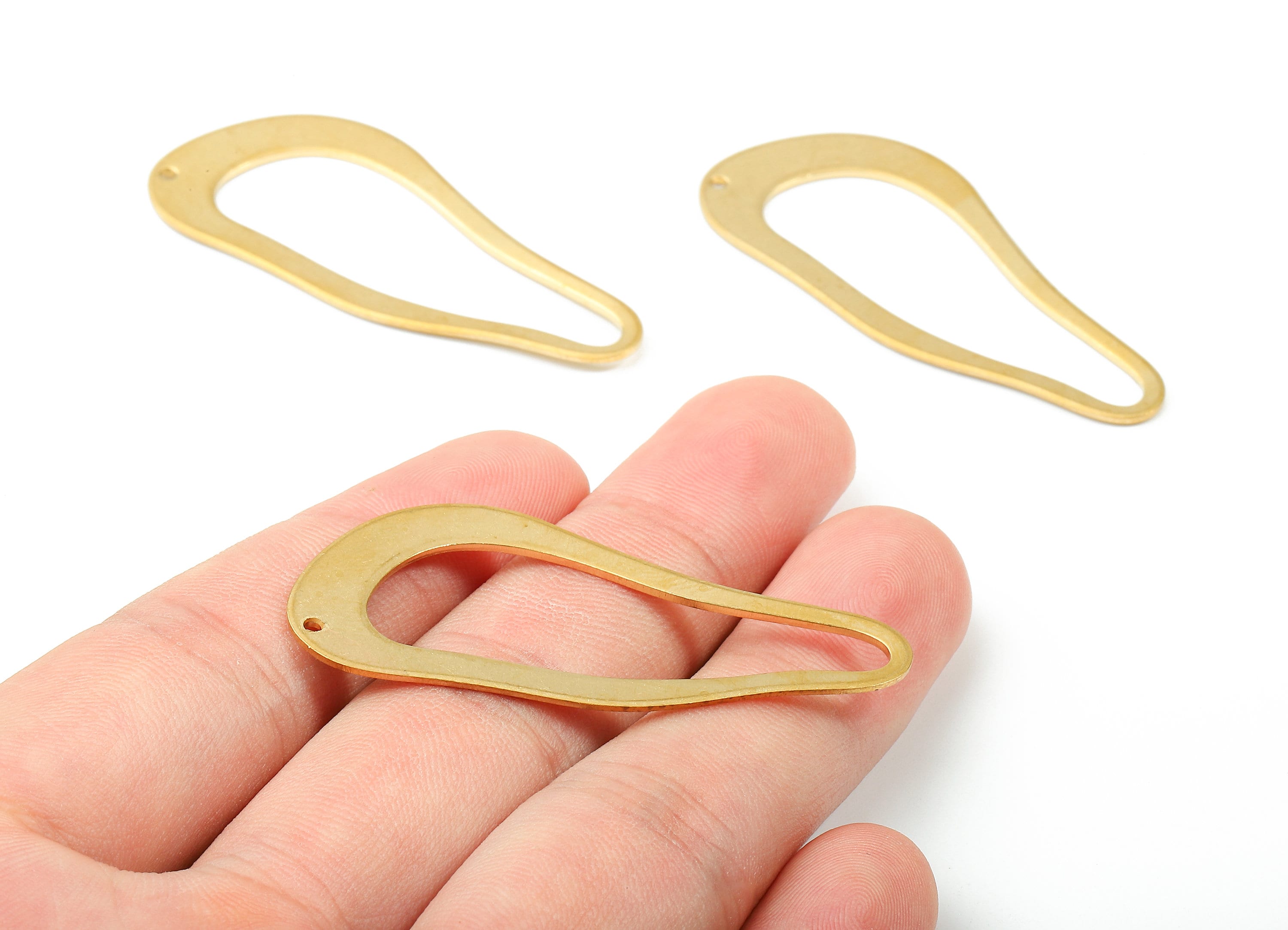 Brass Drop Charm - Raw Brass Drop Earrings and Pendant - Brass Drop Necklace - Earring Finding - Jewelry Supplies - 51.18x21.43x1mm - PP2946 - DOMEDBAZAAR