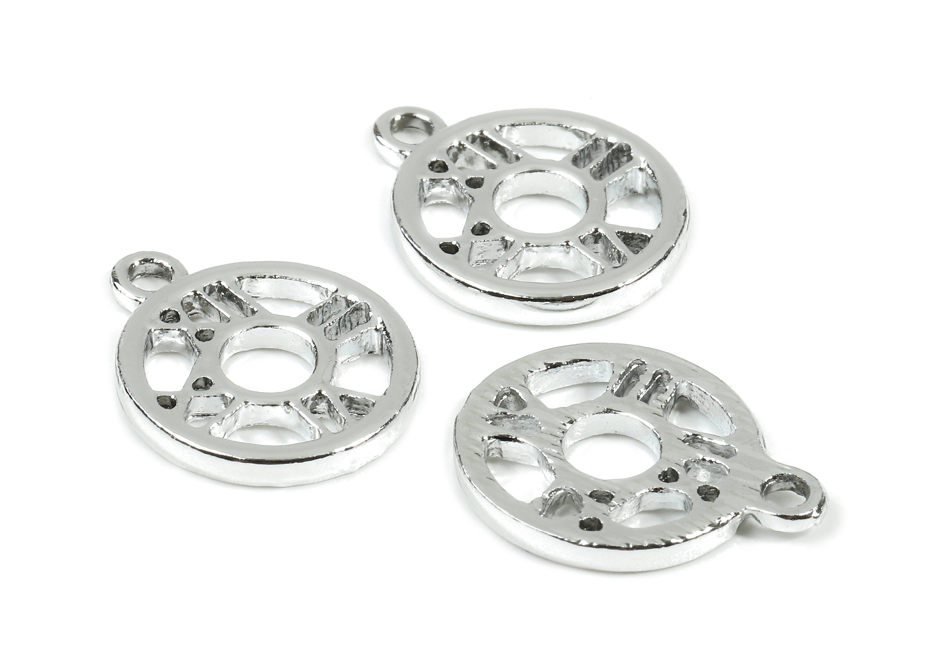 Alloy Clock Charms - Zinc Alloy Clock Earrings and Pendant - Silver Tone Plated - Earring Findings - 17.69x14.23x1.86mm - ZZ1529 - DOMEDBAZAAR