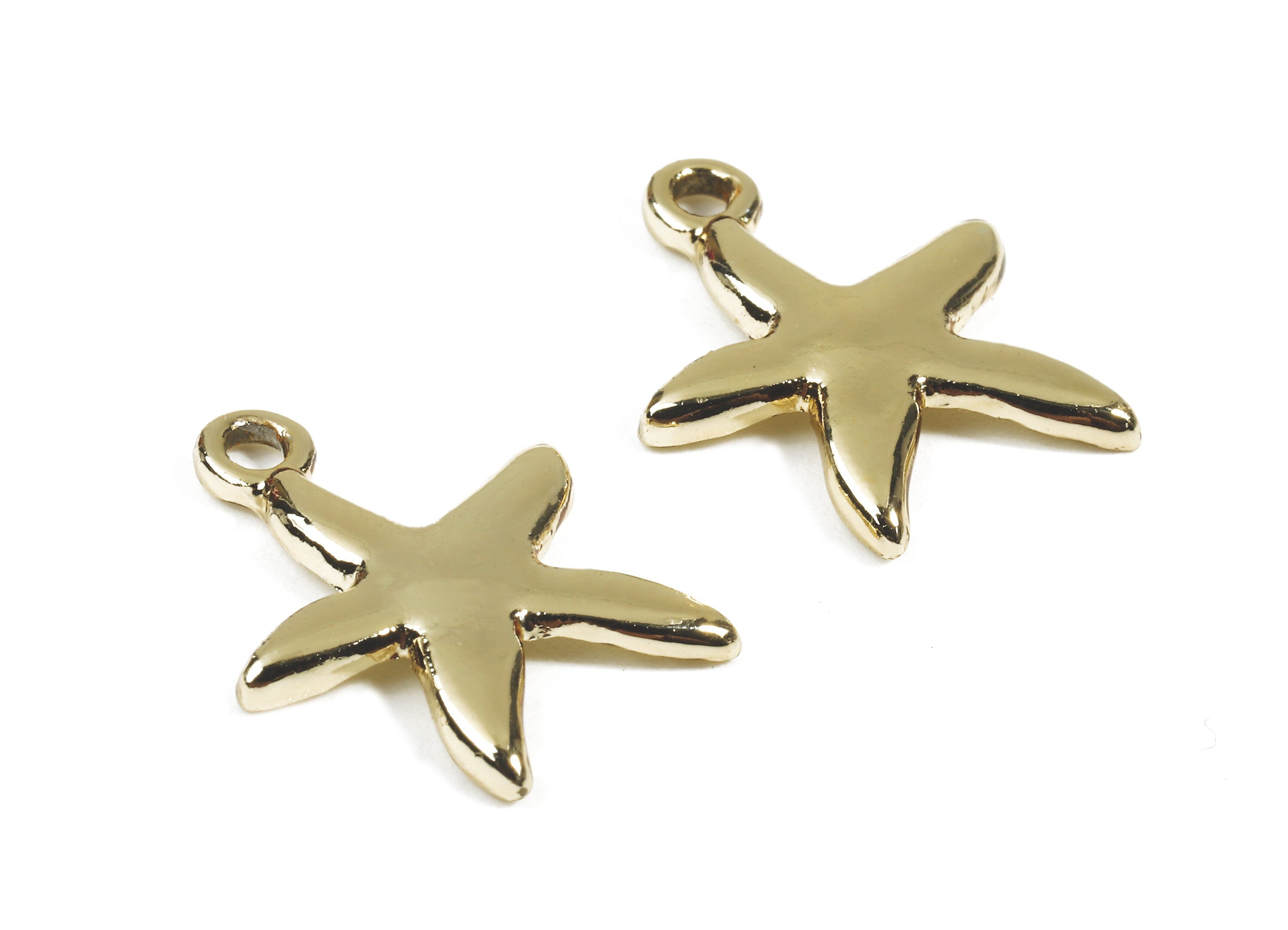 Alloy Starfish Clef Charms - Zinc Alloy Starfish Clef Earrings and Pendant - Gold Tone Plated - 17.75x14.37x1.78mm - ZZ1500 - DOMEDBAZAAR