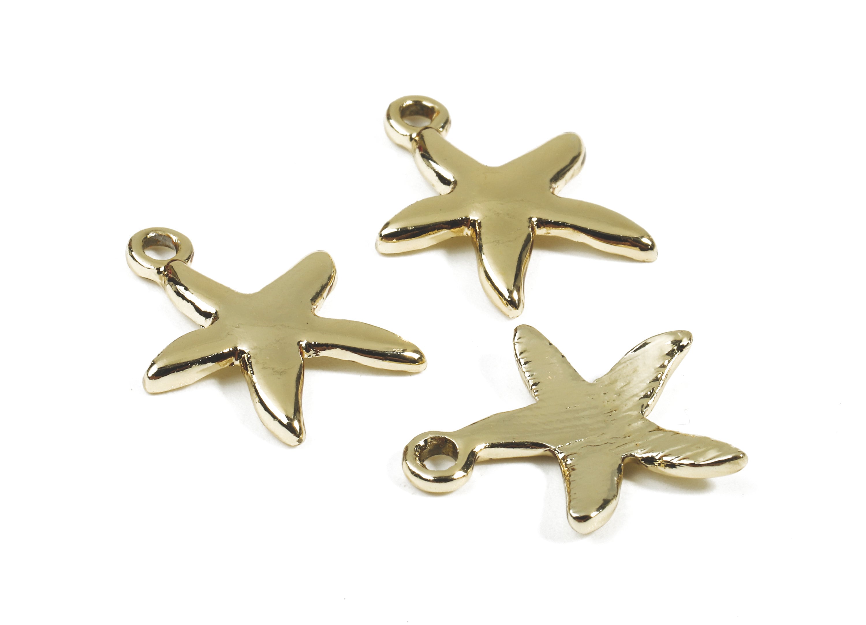 Alloy Starfish Clef Charms - Zinc Alloy Starfish Clef Earrings and Pendant - Gold Tone Plated - 17.75x14.37x1.78mm - ZZ1500 - DOMEDBAZAAR