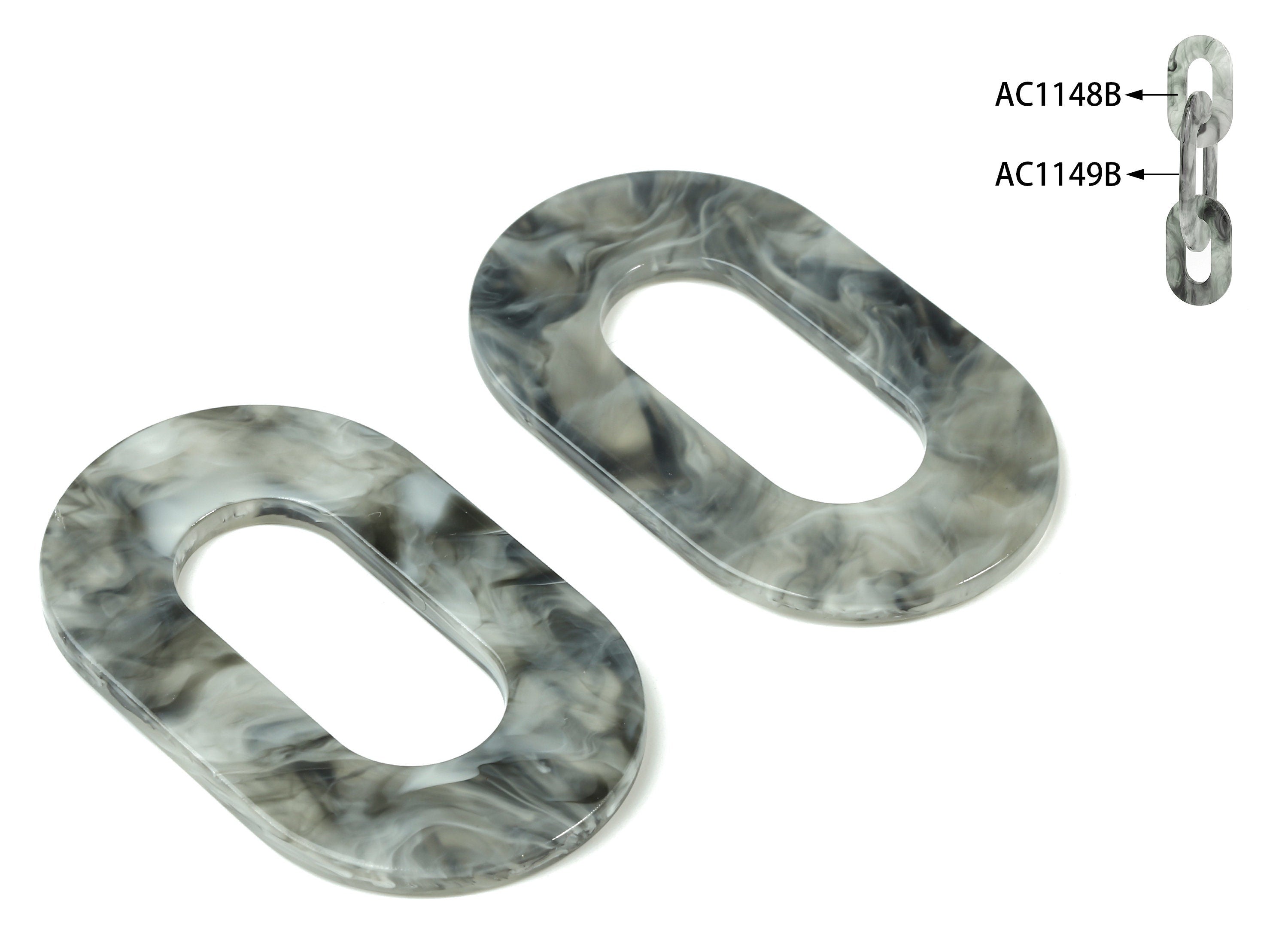Acetate Oval Charms - Acetate Oval Connectors and Pendant - No Hole - Earring Findings - Color Code: A231 - 46.89x29.3x2.63mm - AC1149-A231 - DOMEDBAZAAR