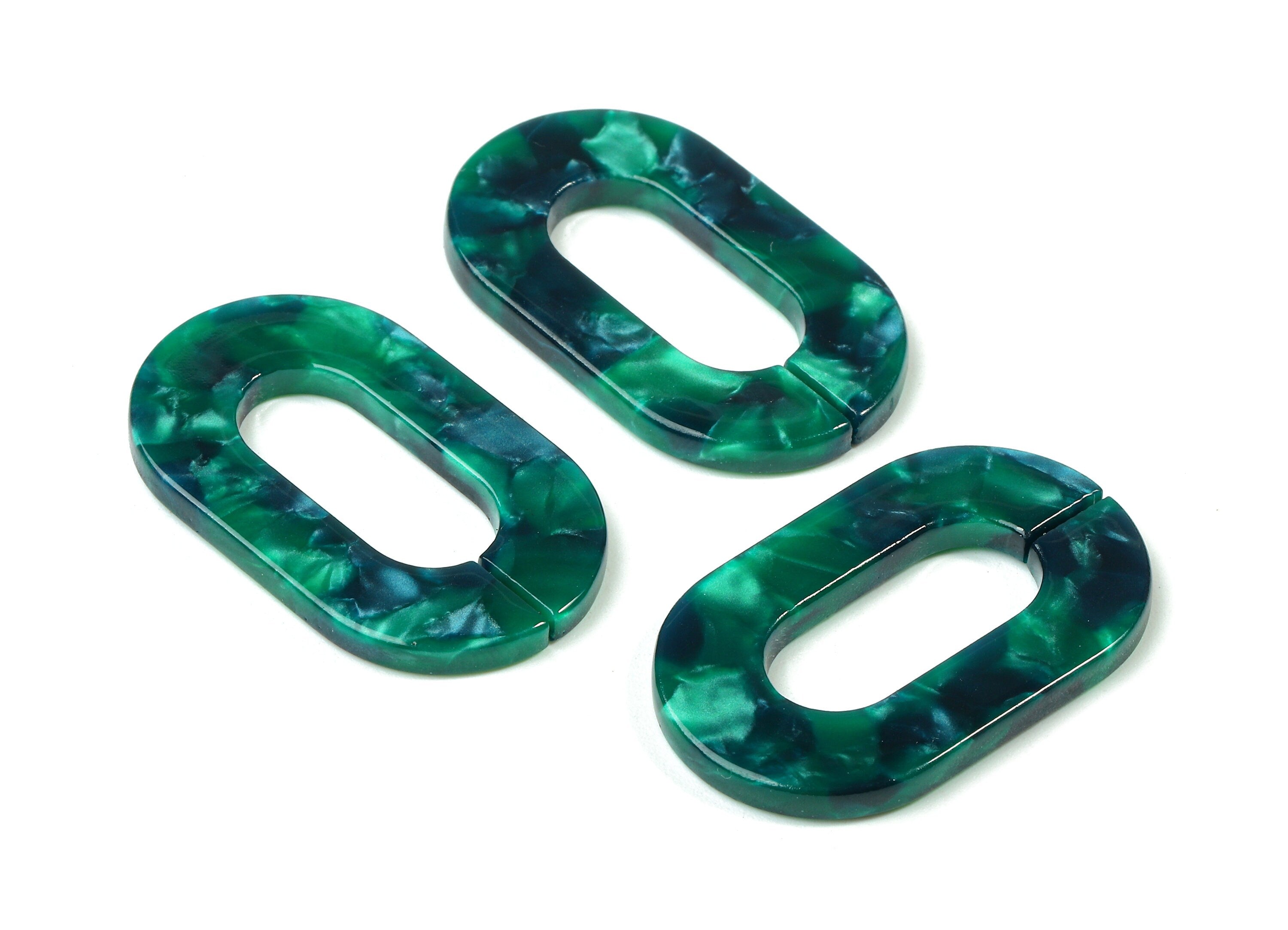 Acetate Oval Charms - Laser Cut Open Oval Flat Cable Chain - Acetate Oval Connectors - Color Code: A13 - 32.52x19.75x2.66mm - AC1148-A13 - DOMEDBAZAAR