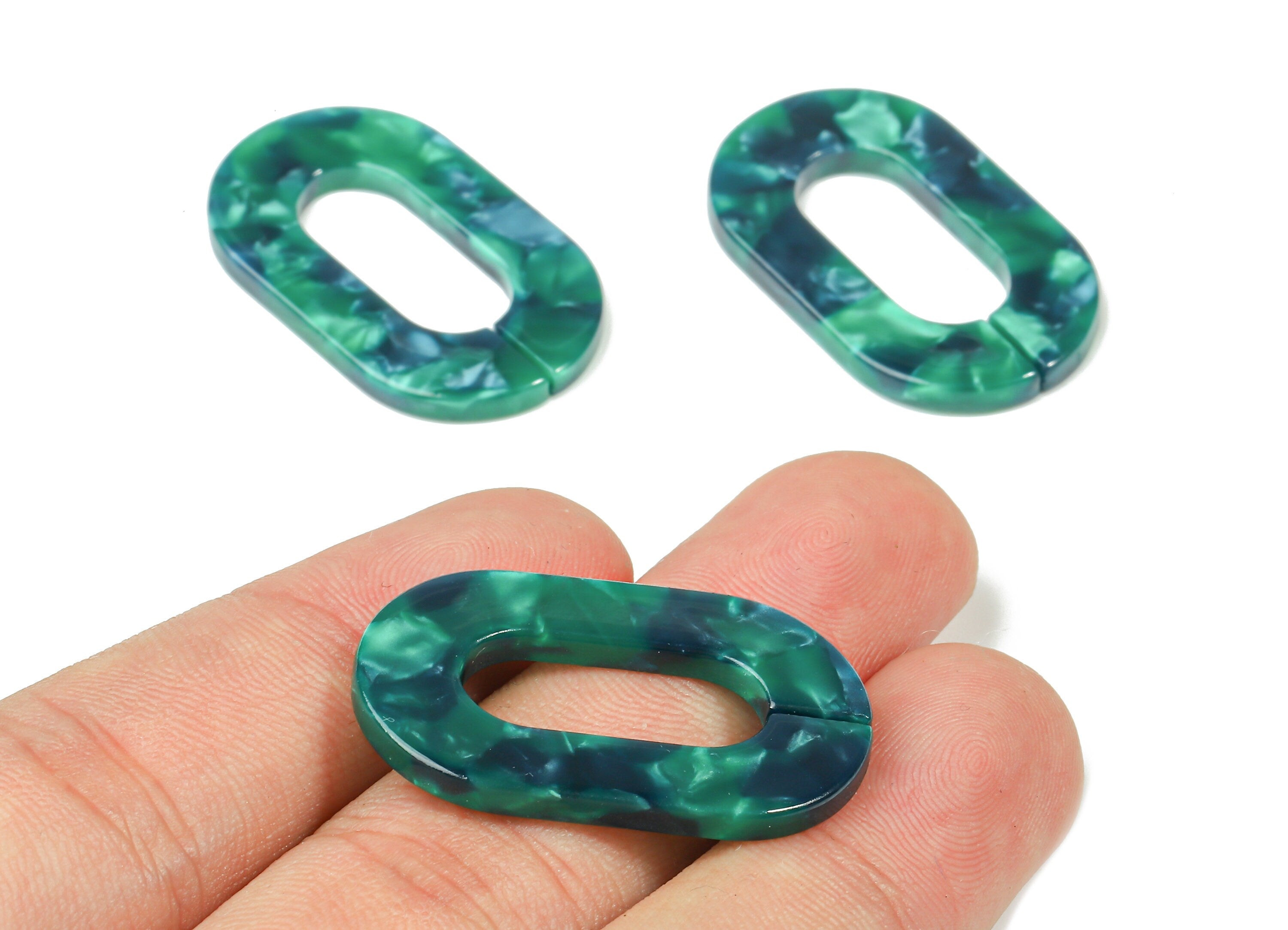 Acetate Oval Charms - Laser Cut Open Oval Flat Cable Chain - Acetate Oval Connectors - Color Code: A13 - 32.52x19.75x2.66mm - AC1148-A13 - DOMEDBAZAAR