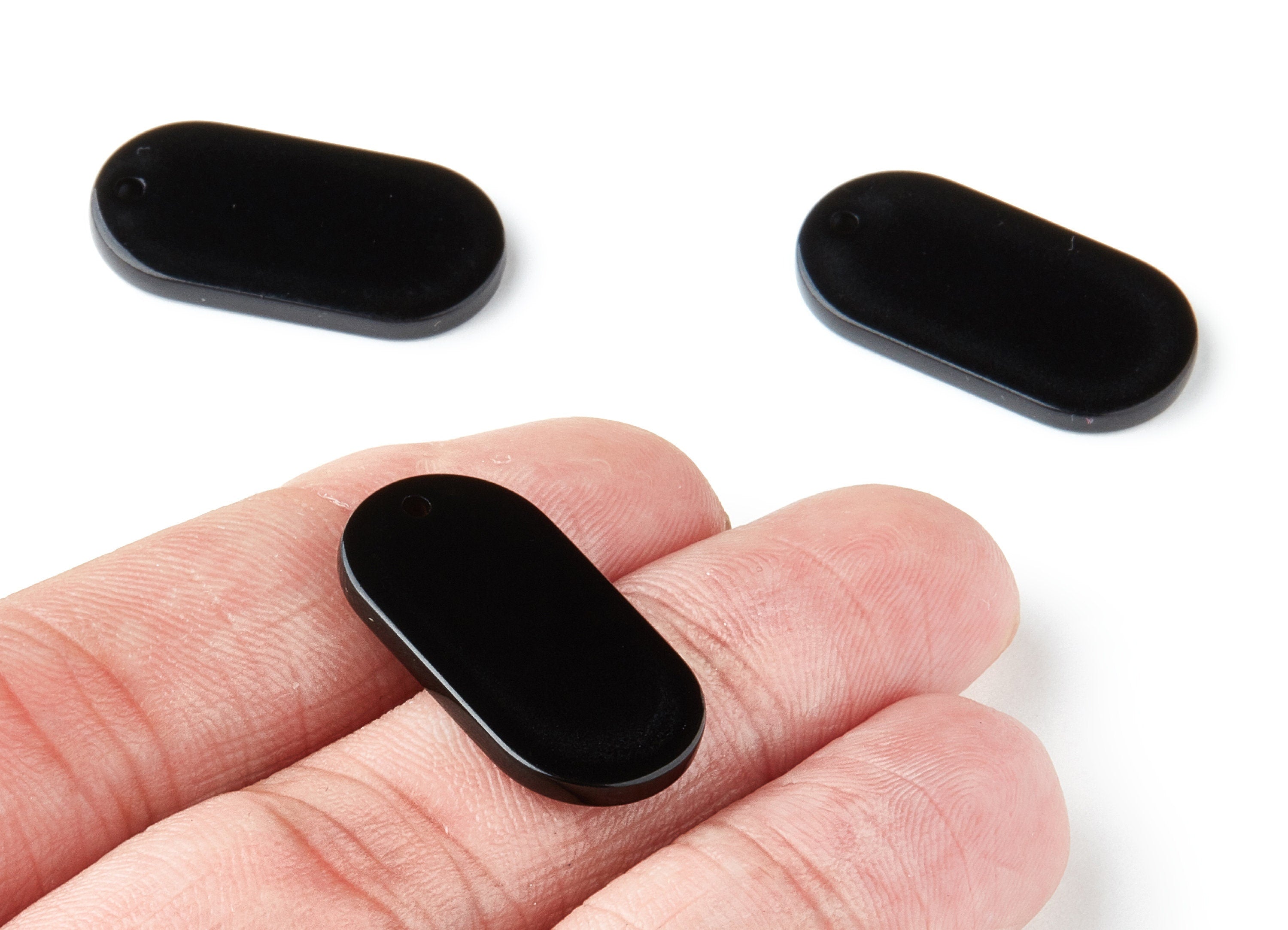 Acetate Acrylic Earring Charms - Oval Shaped Acetate Acrylic Pendant - 1 Hole - Color Code:A66 - 26.63x13.9x2.7mm - AC1156R - DOMEDBAZAAR