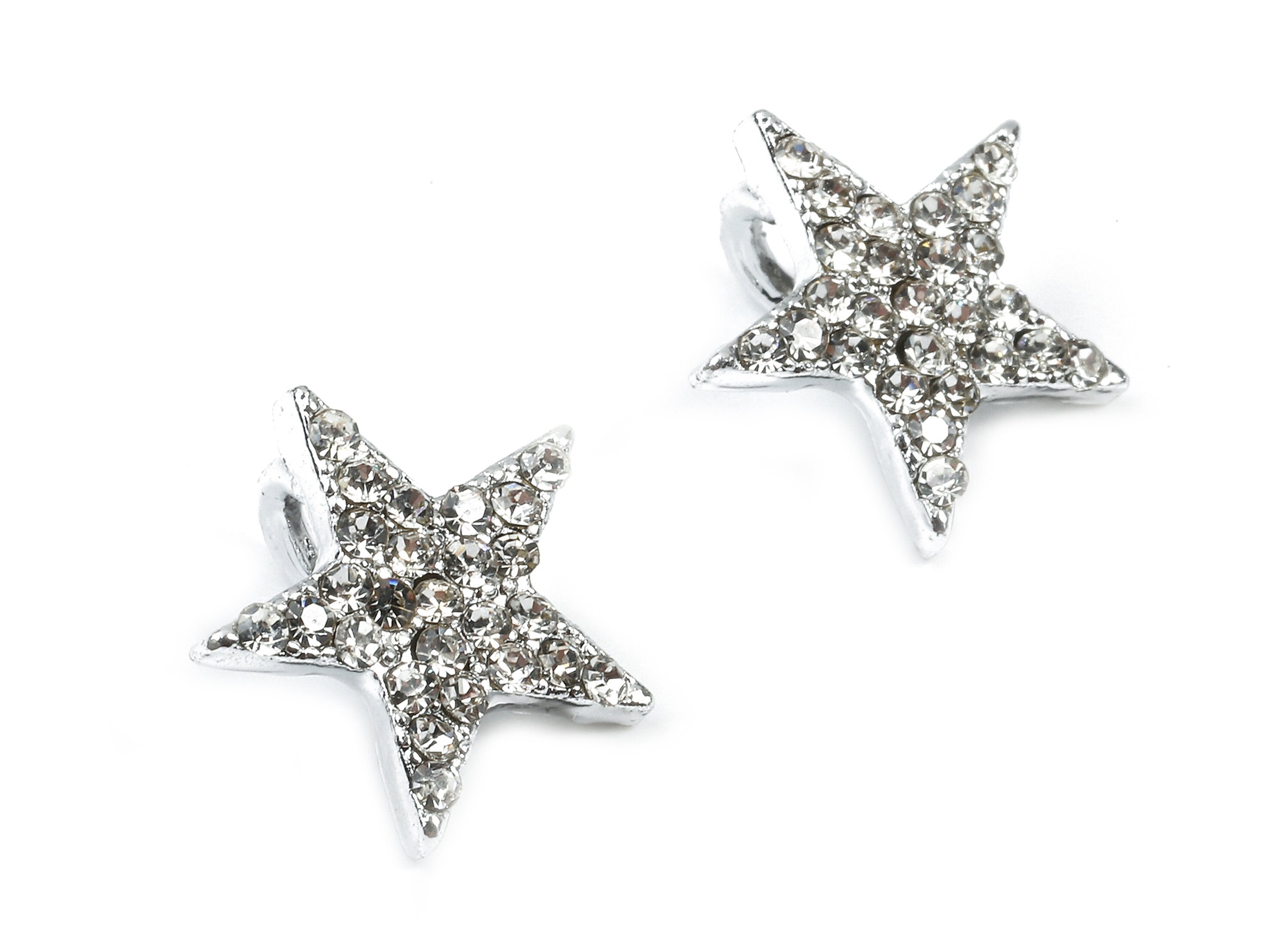 Alloy Star Charms - Zinc Alloy Star Earrings - Alloy Slass Beads Pendant - Star Silver Tone Plated - 12.01x12.01x2.19mm - ZZ1574 - DOMEDBAZAAR