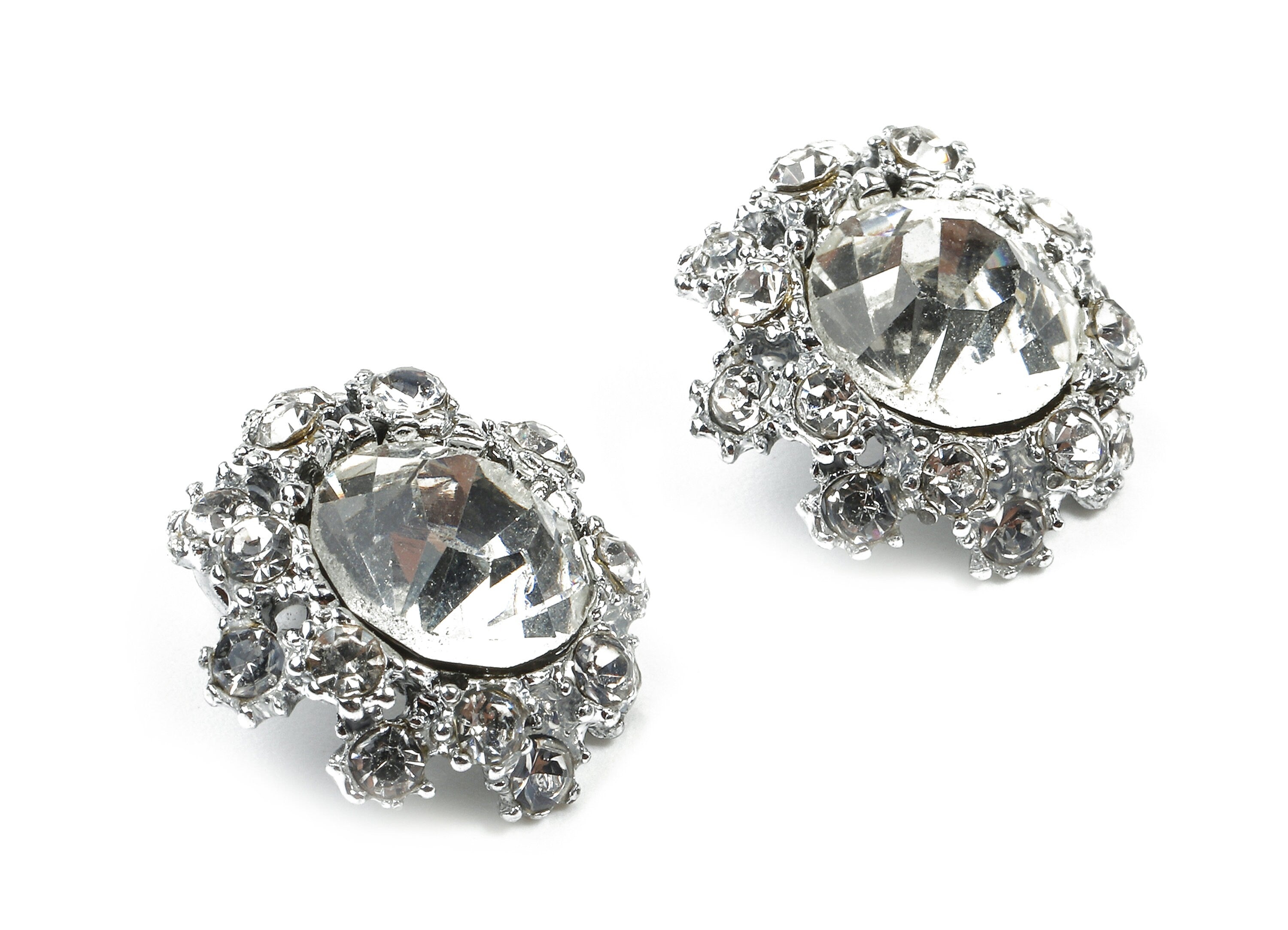 Alloy Round Charms - Zinc Alloy Round Earrings - Alloy Slass Beads Pendant - Silver Tone Plated - 15.29x15.29x4.32mm - ZZ1570 - DOMEDBAZAAR