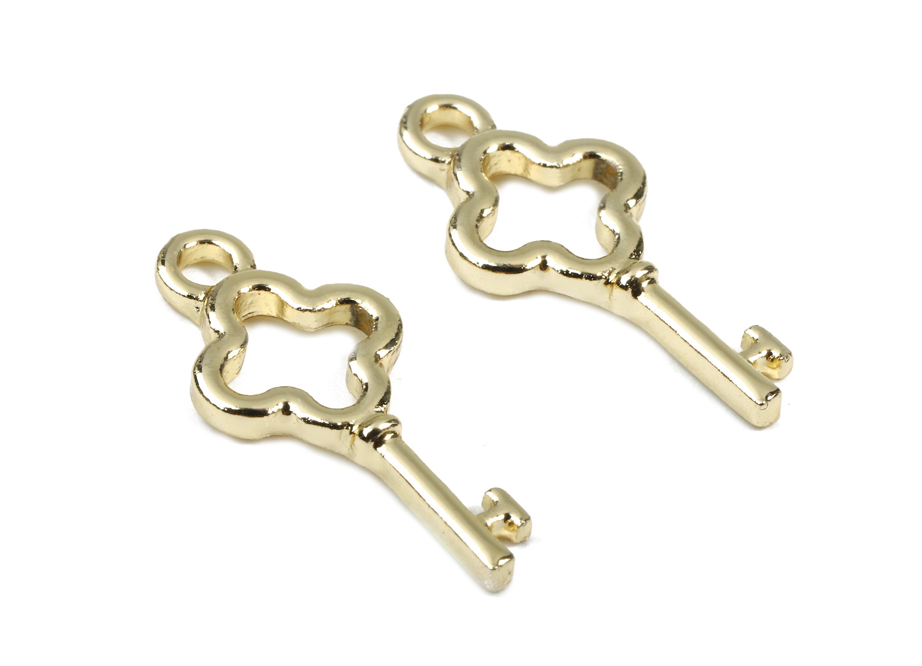 Alloy Key Charms - Zinc Alloy Key Earrings - Alloy Key Pendant - Gold Tone Plated - 20.07x8.7x1.8mm - ZZ1470 - DOMEDBAZAAR