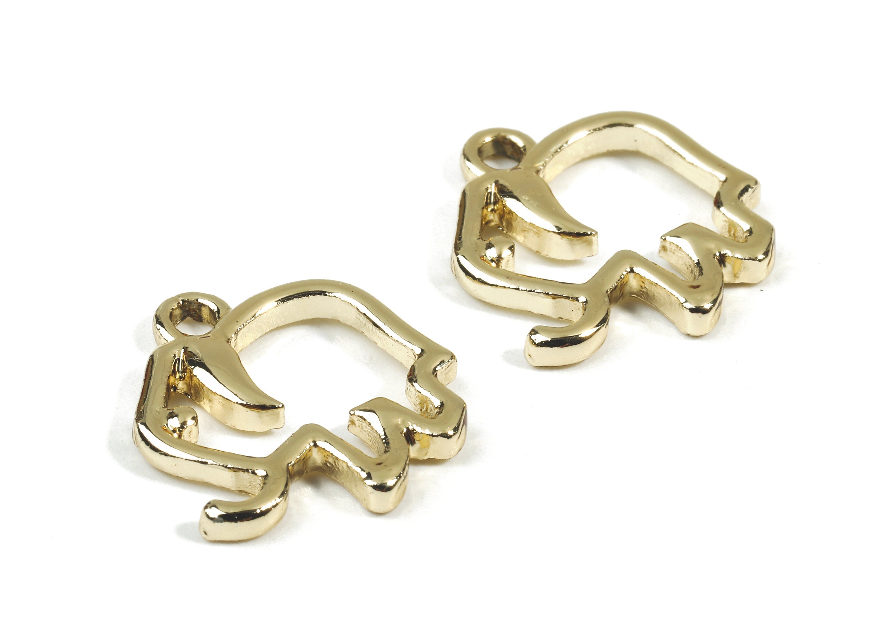 Alloy Elephant Clef Charm - Zinc Alloy Elephant Clef Earrings and Pendant - Gold Tone Plated Pendant - 16.13x15.34x2.35mm - ZZ1498 - DOMEDBAZAAR