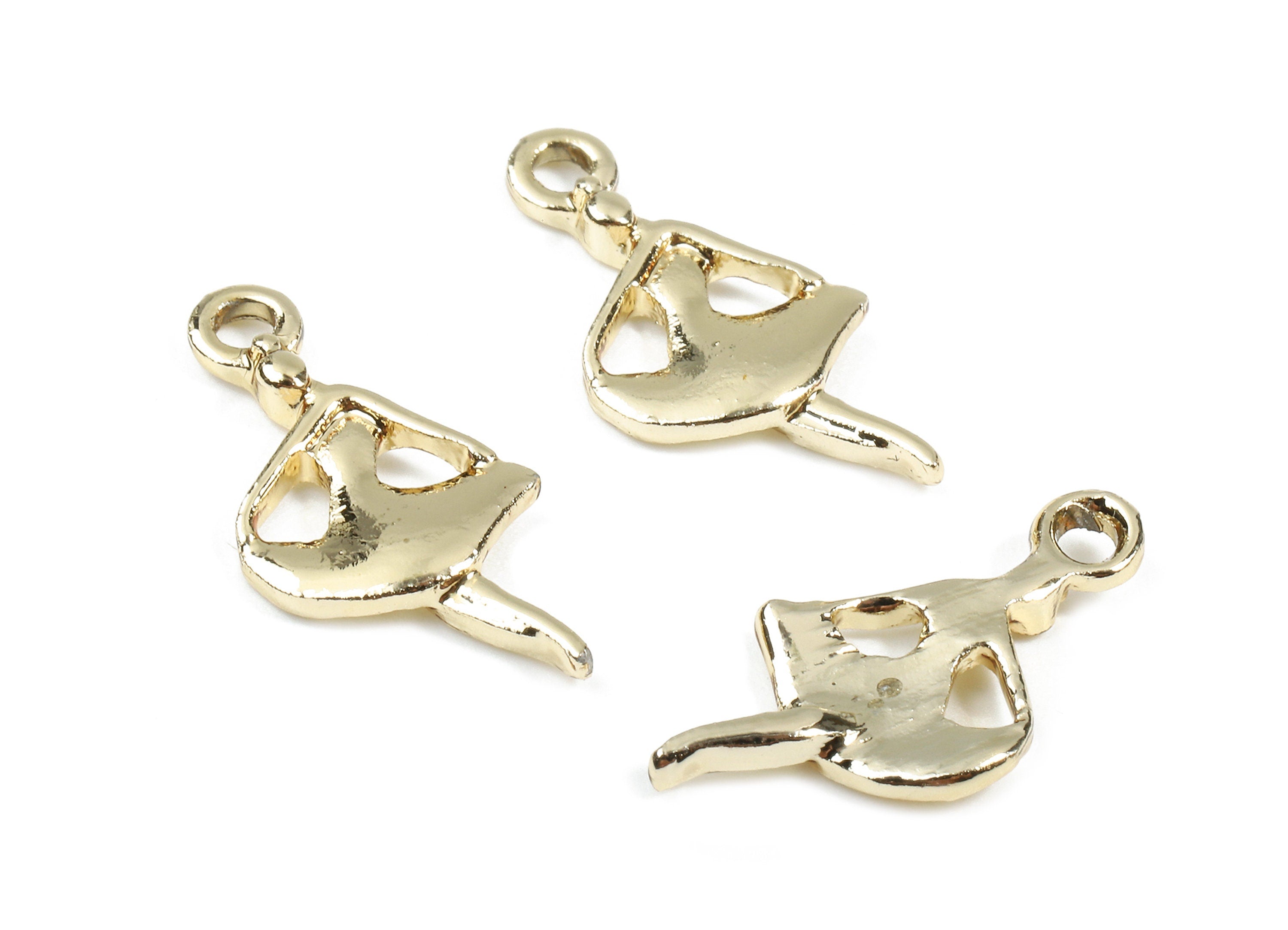 Alloy Ballerina Charms - Zinc Alloy Ballerina Earrings - Alloy Ballerina Pendant - Gold Tone Plated - 19.73x9.89x1.91mm - ZZ1478 - DOMEDBAZAAR